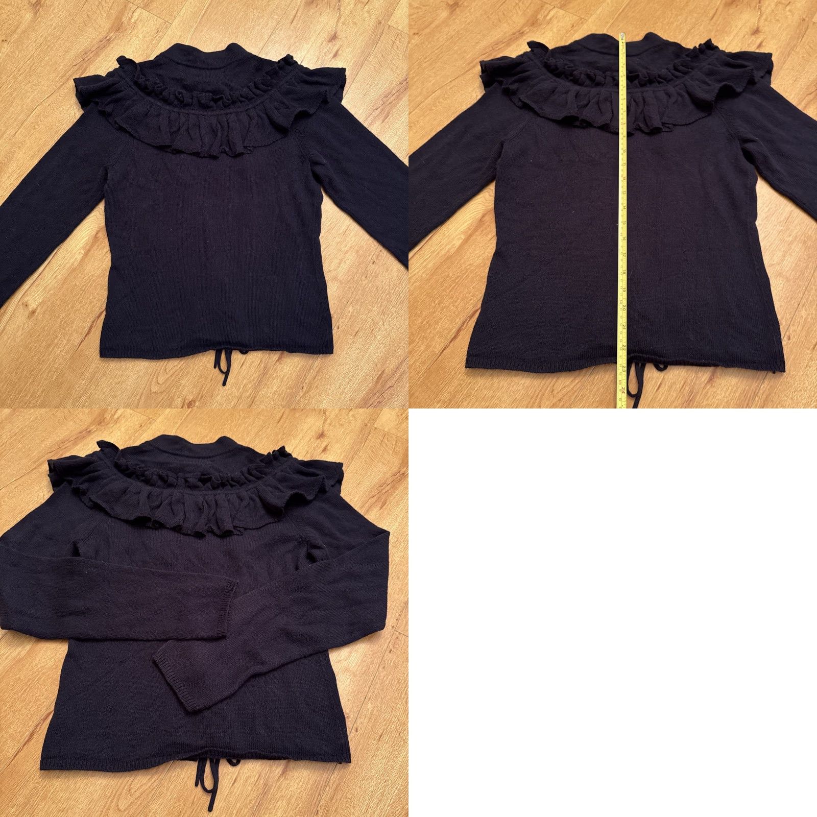 Anthropologie **Leofdottir Blue L Size Long Sleeve Ruffle Cardigan Sweater** User: Leofdottir Blue L Size Long Sleeve Ruffle Cardigan Sweater Size L / US 10 / IT 46 - 8 Thumbnail