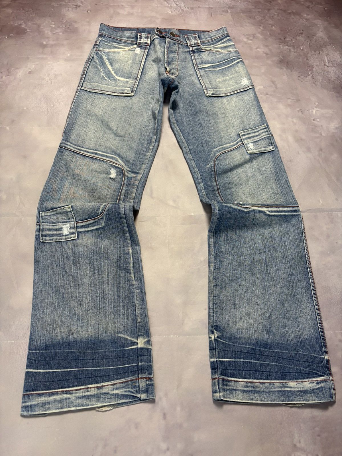 Vintage vintage archive distressed denim straight leg Size US 31 - 3 Thumbnail