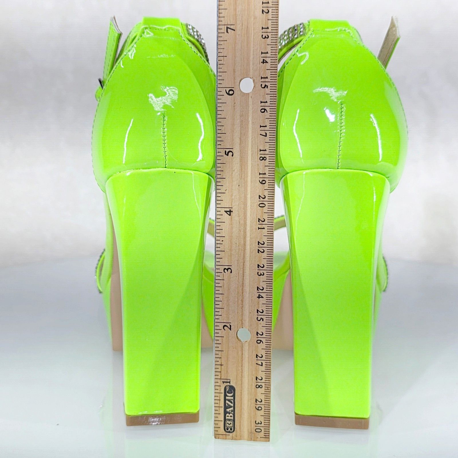 Other Neon Green Lime Platform 4.75" Heels Rhinestone Evening Part Size US 7 / IT 37 - 5 Thumbnail