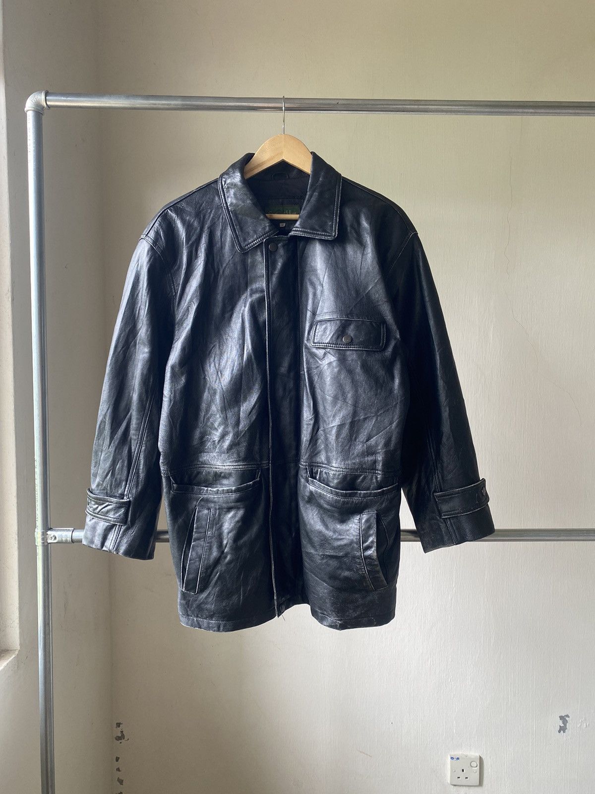 Vintage HUNT SHEEPSKIN LEATHER JACKET CASUAL 90s PUNK LGB Size US M / EU 48-50 / 2 - 4 Thumbnail