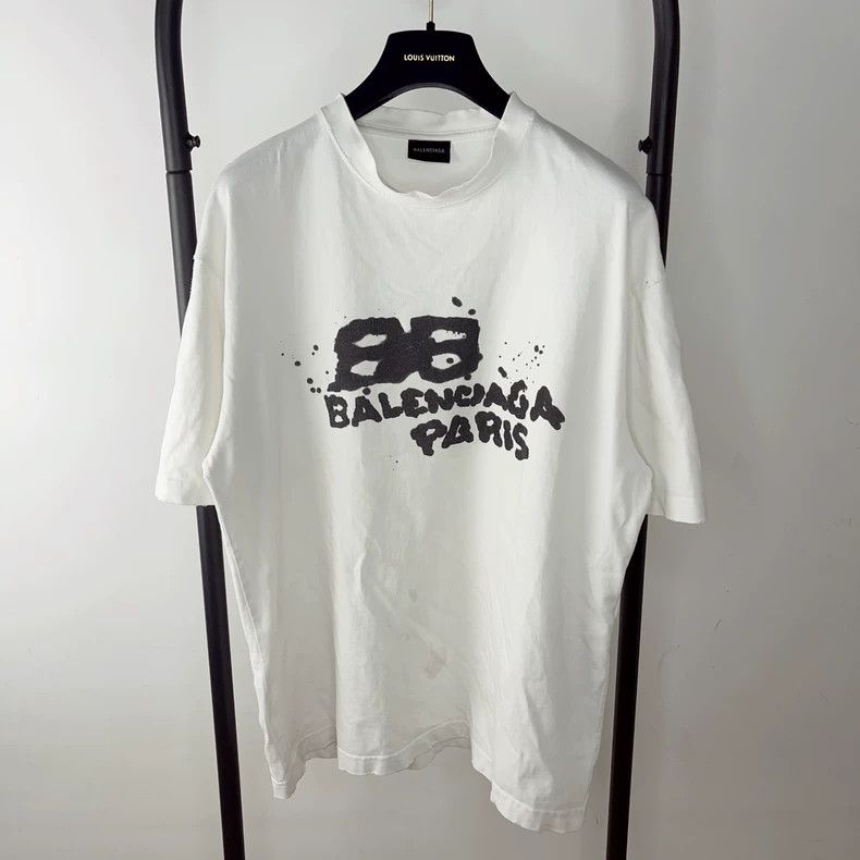 Balenciaga Balenciaga Letter printed T-shirt with round neck and shor Size US XS / EU 42 / 0 - 1 Thumbnail