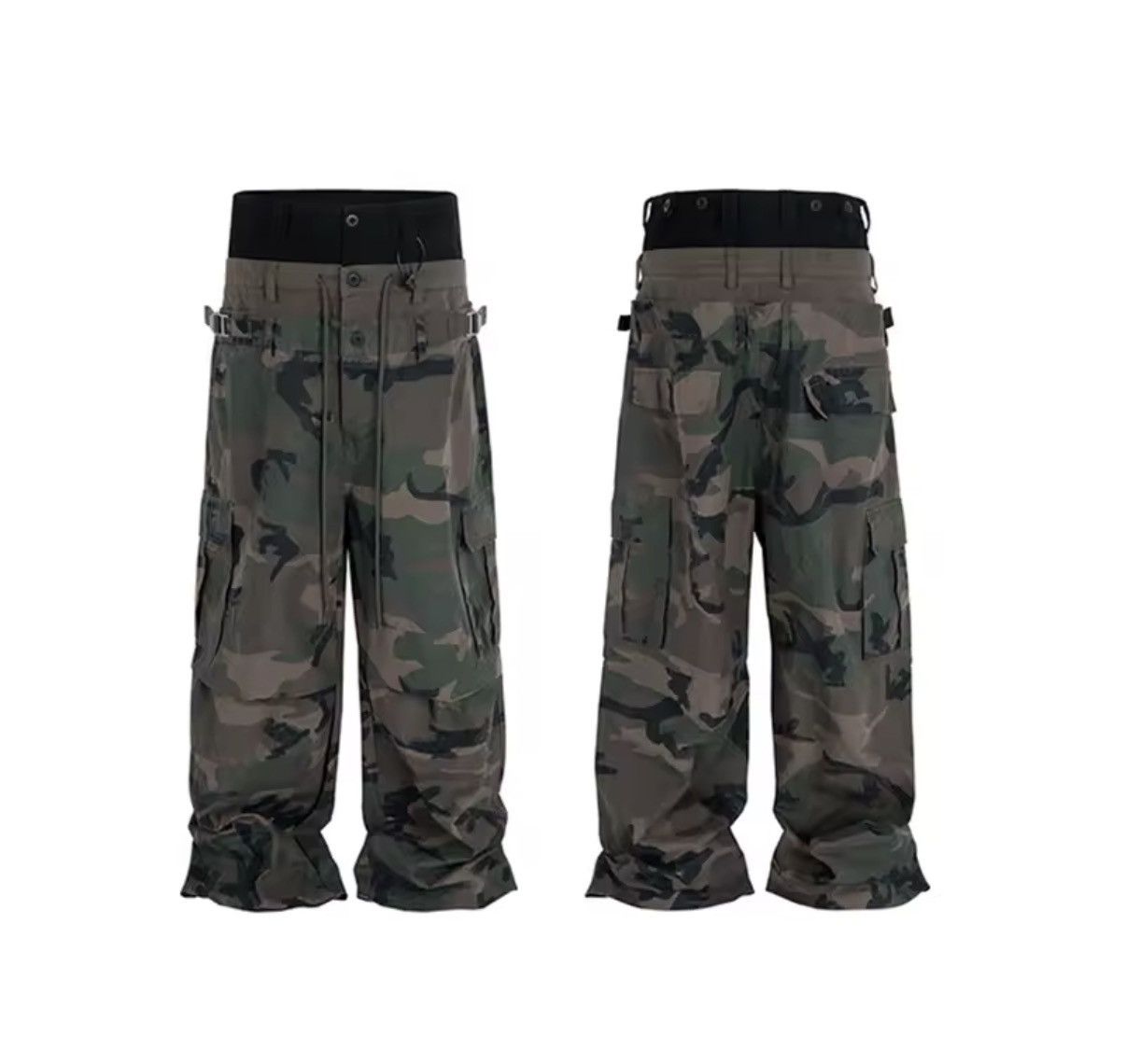 Other Camouflage Three Waisted Patchwork Baggy Streetwear Pants Size US 33 - 5 Thumbnail