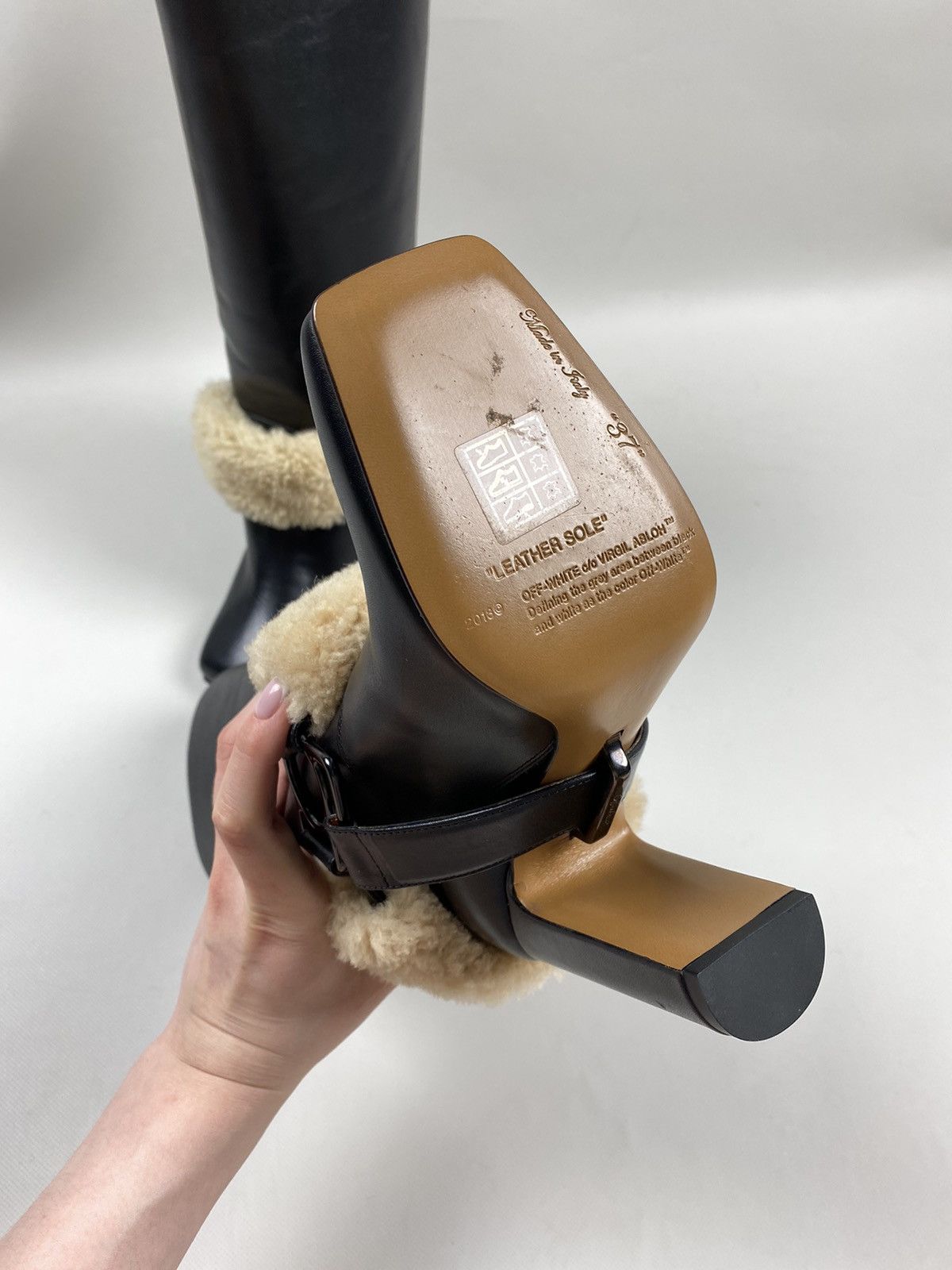 Off-White New! Off-White For Riding ladies Leather Boots Shoes Size 37 Size US 7 / IT 37 - 19 Thumbnail