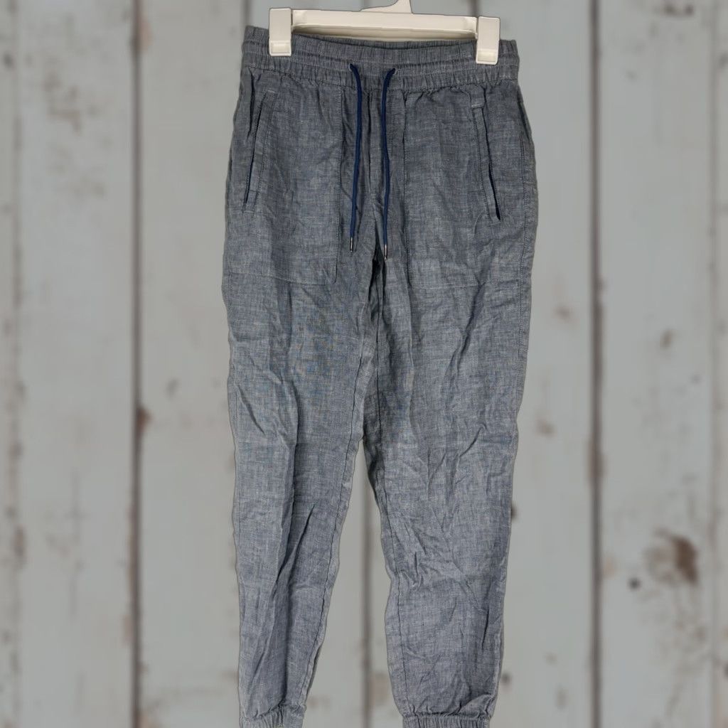 Athleta VINTAGE Athleta Women's Linen Joggers Activewear Casual Tapered Pants Size 2 Blue Size 26" / US 2 / IT 38 - 1 Thumbnail