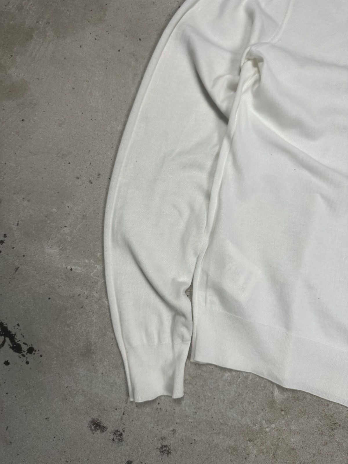 Dolce & Gabbana Dolce & Gabbana White V Neck Sweater Cotton Knit Jumper Size L / US 10 / IT 46 - 10 Thumbnail