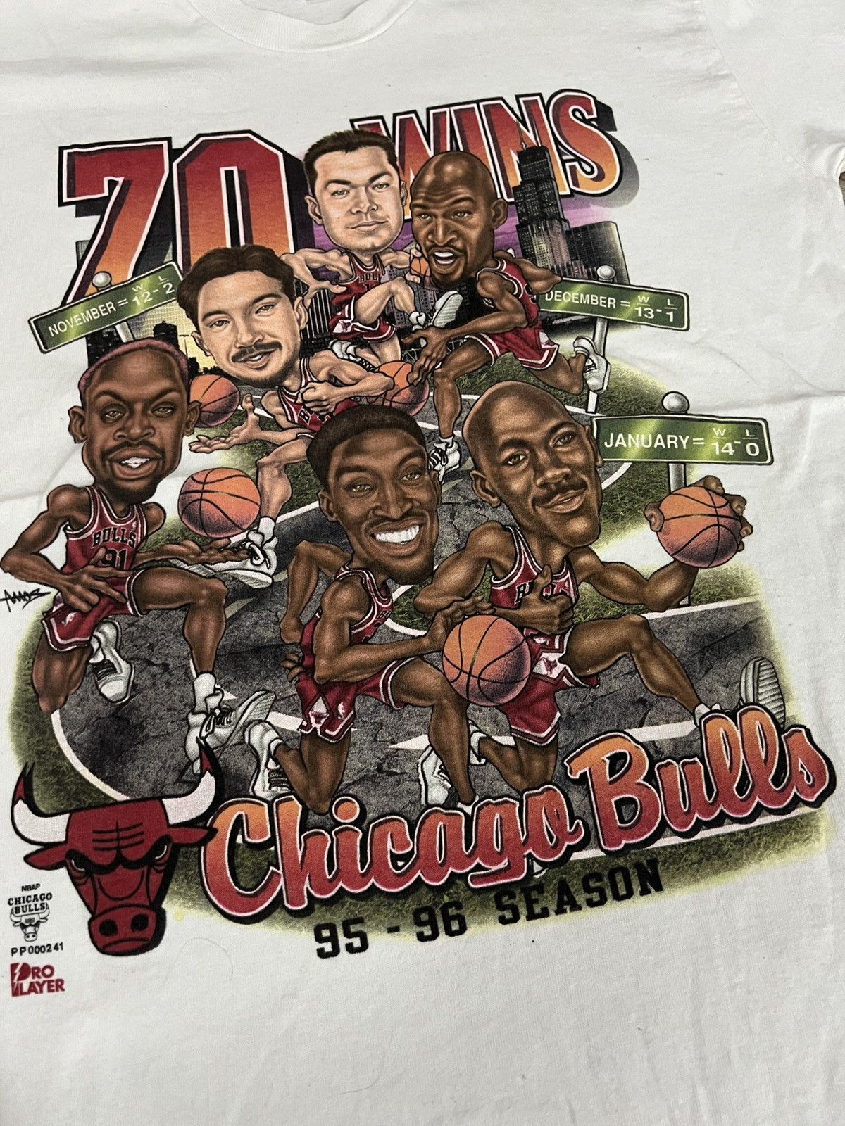 NBA × Pro Player Vintage Chicago Bulls 70 Wins 90s Shirt Size US M / EU 48-50 / 2 - 3 Thumbnail