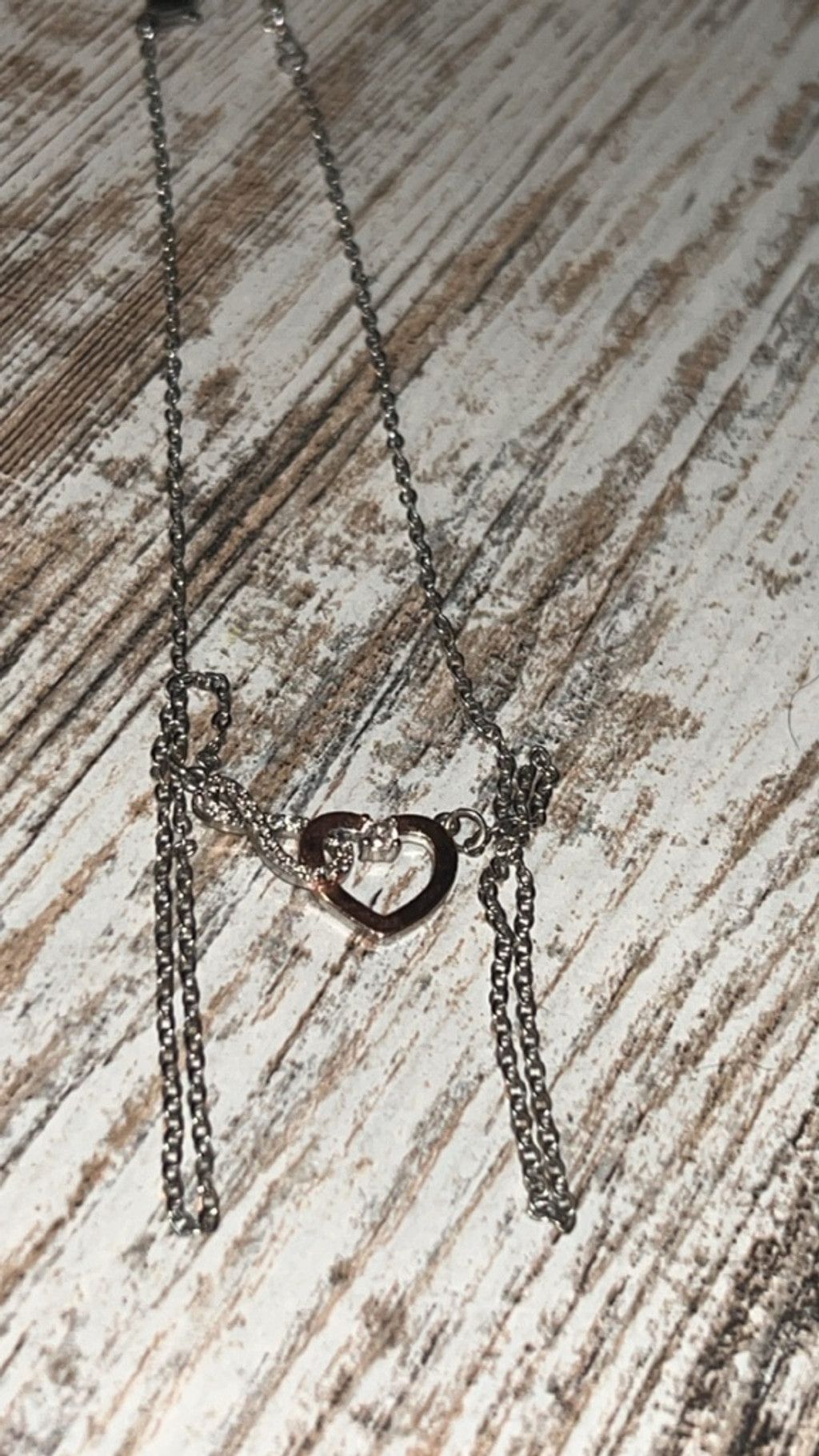 The Unbranded Brand Women's Unbranded Silver & Rose Gold Heart Infinity Necklace Size ONE SIZE - 4 Thumbnail