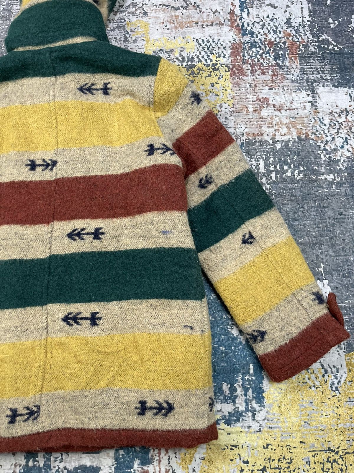 Japanese Brand Titicaca Arrow Native Stripe Double Breasted Hooded Coats Size S / US 4 / IT 40 - 6 Thumbnail