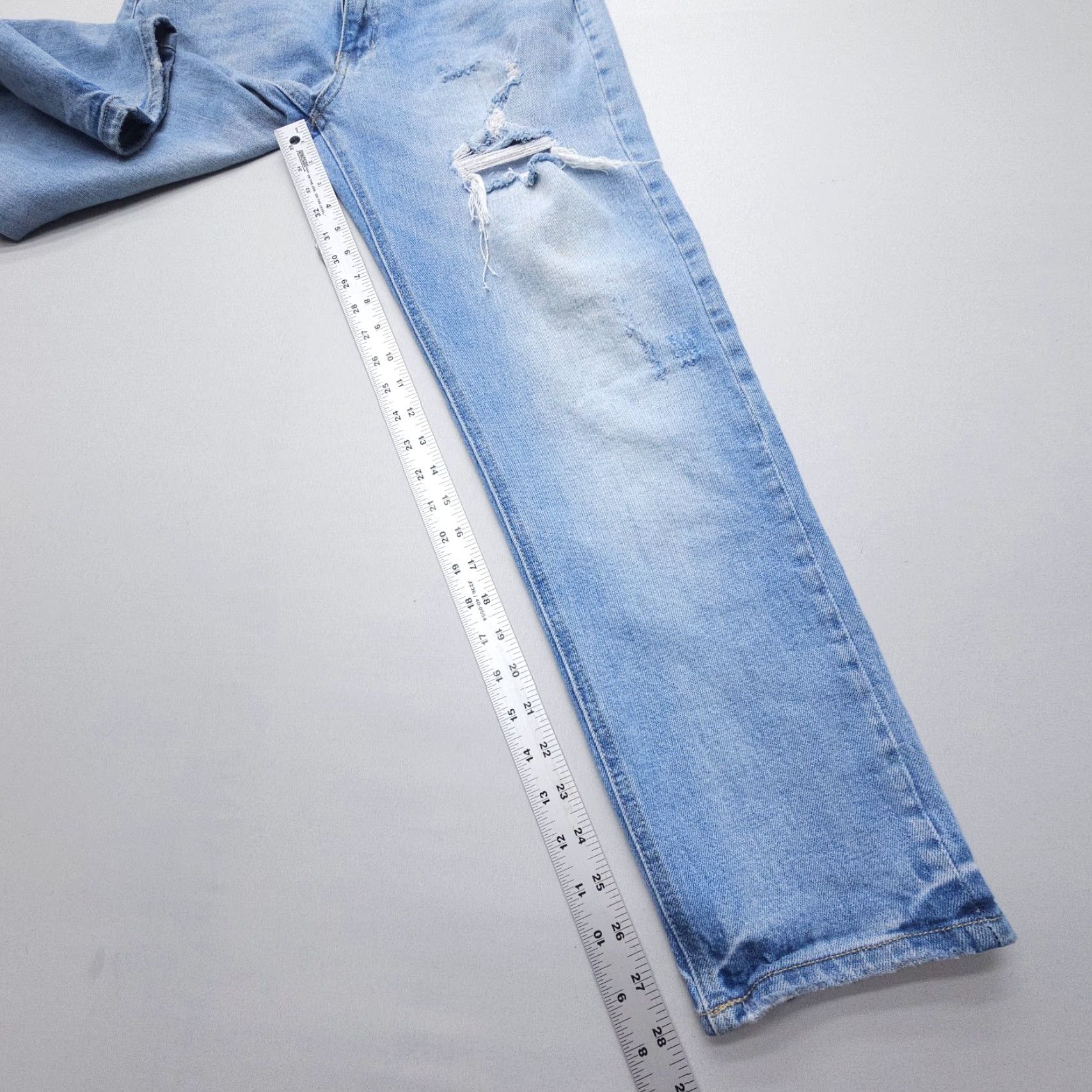 Vintage KanCan Jeans Women's 29 Mid Rise Boyfriend Distressed Blue Inseam 28 Size 29" - 5 Thumbnail