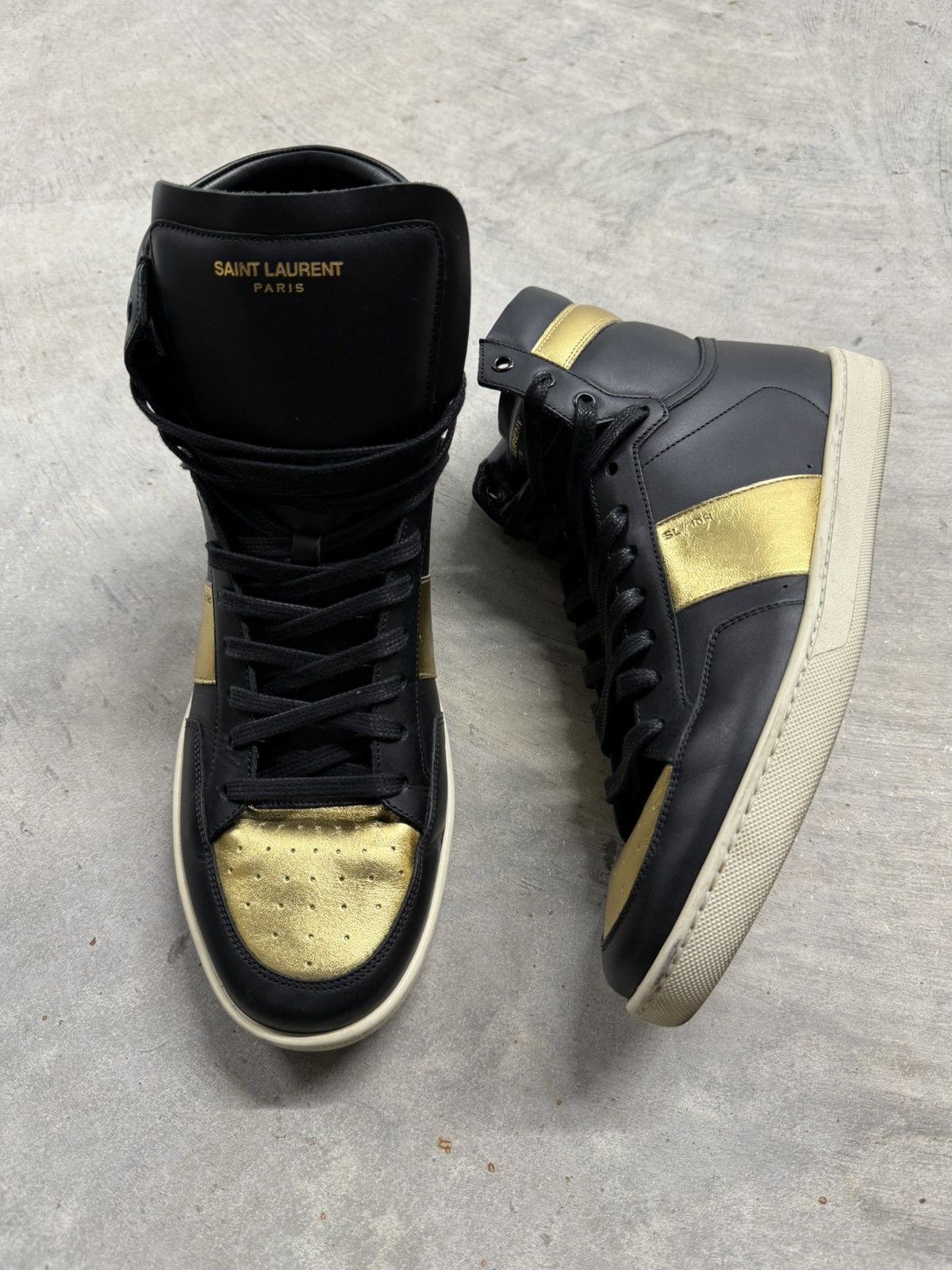 Pre-owned Saint Laurent Sl/10h Sneakers In Black