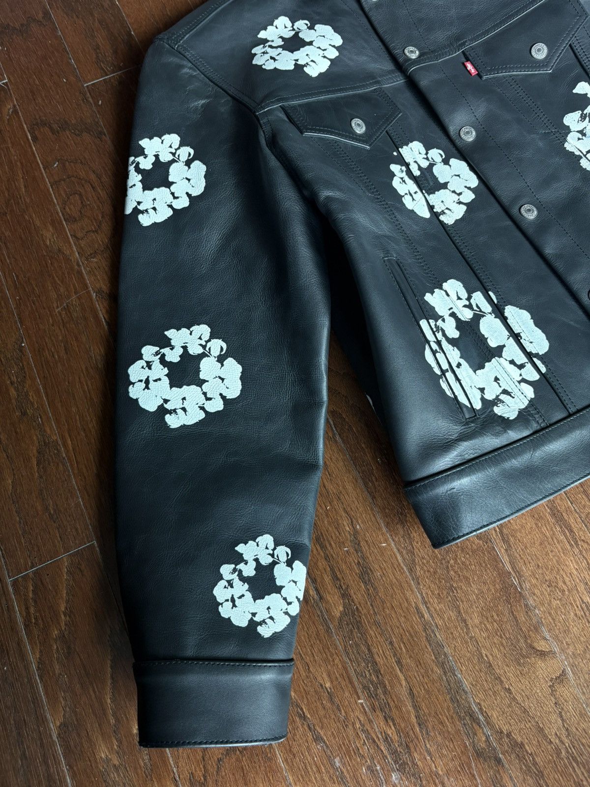 DENIM TEARS Denim Tears Black Leather Button Up Cotton Wreath Jacket Size US M / EU 48-50 / 2 - 3 Thumbnail