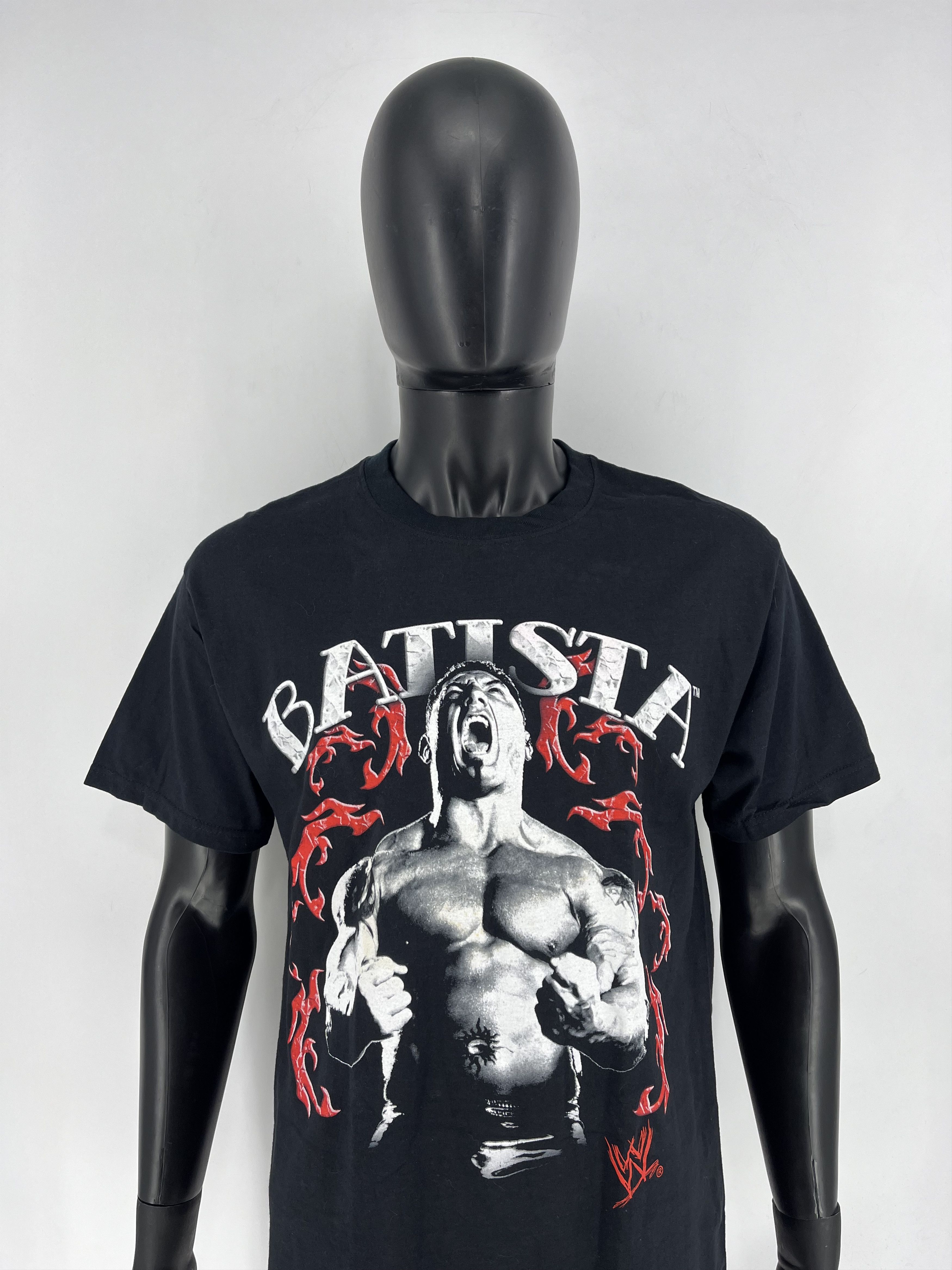 WWE × WWF Vintage WWE DAVID BATISTA SIGNATURE 2007 Wresting Tshirt Size US L / EU 52-54 / 3 - 1 Thumbnail