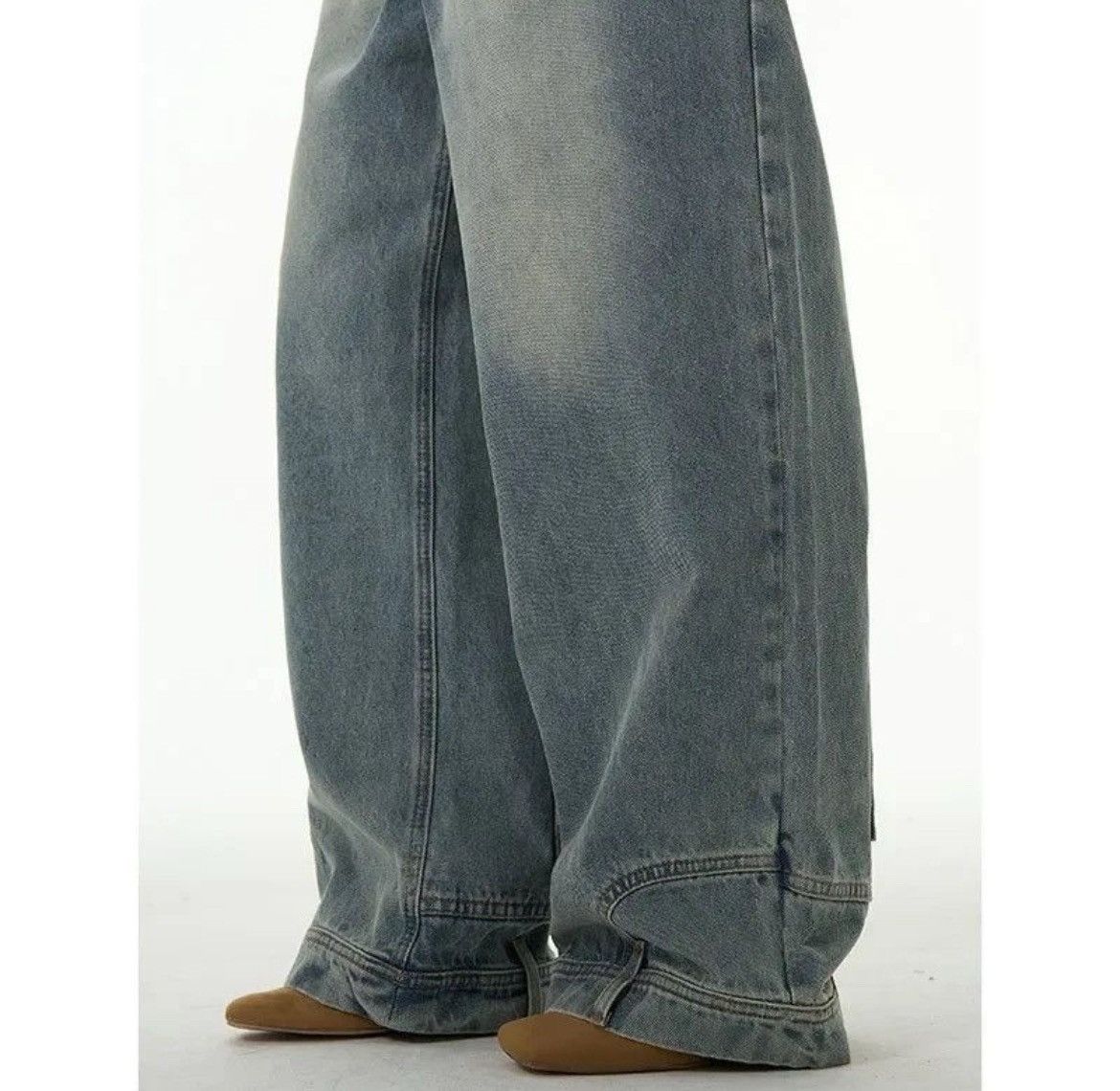 Japanese Brand High street washed straight baggy jeans Size US 31 - 5 Thumbnail