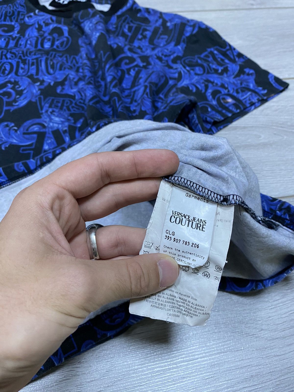 Versace Jeans Couture Versace monogram patterns over print t-shirt Size US L / EU 52-54 / 3 - 7 Thumbnail