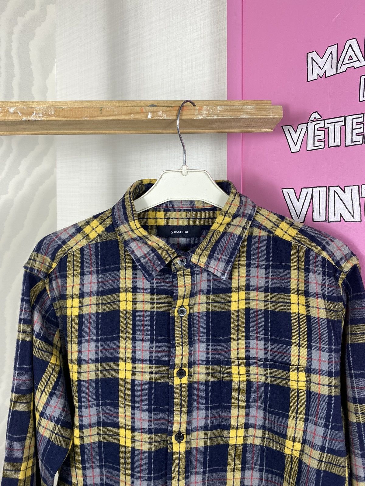 RAGEBLUE × Vintage Rageblue Japanese Check Flannel Shirt Size US M / EU 48-50 / 2 - 3 Thumbnail
