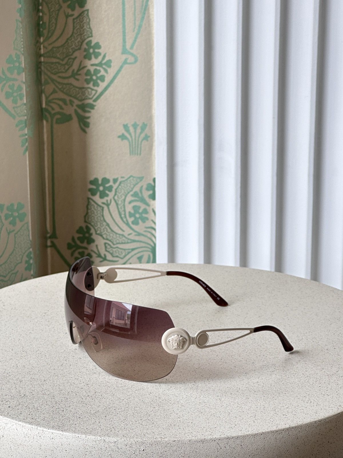 Versace VERSACE Shield Mask Beige Brown Medusa Sunglasses Mod. 2038 Size ONE SIZE - 1 Thumbnail