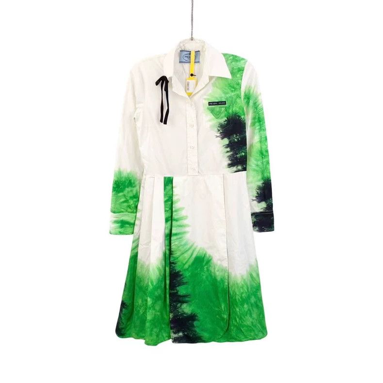 Prada Prada Flower-printed white dress Size XS / US 0-2 / IT 36-38 - 1 Thumbnail