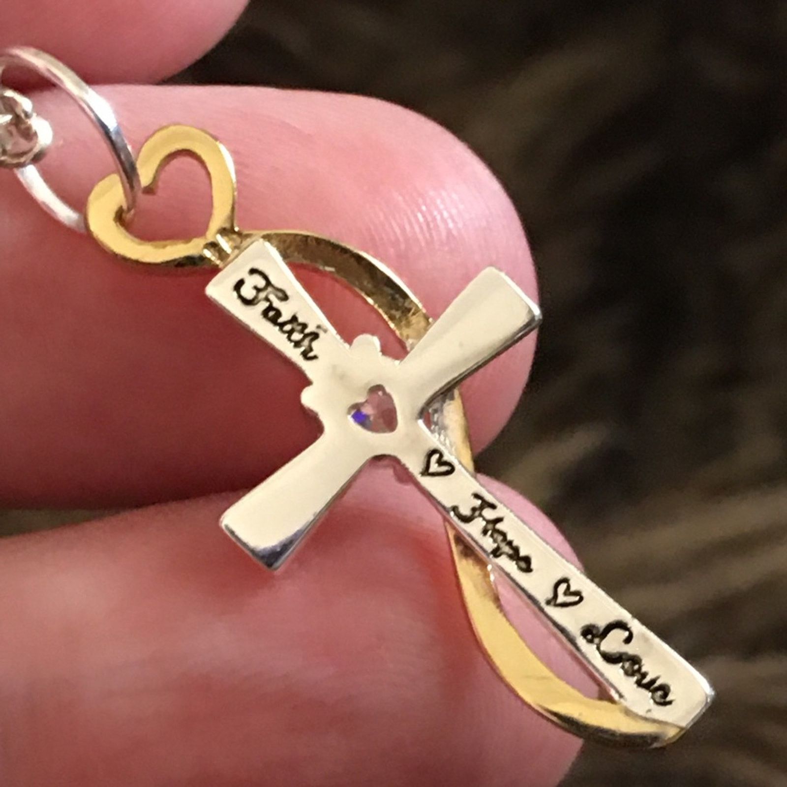 Jewelry LA Gem Faith Hope Love cross pendant on chain Size ONE SIZE - 7 Thumbnail