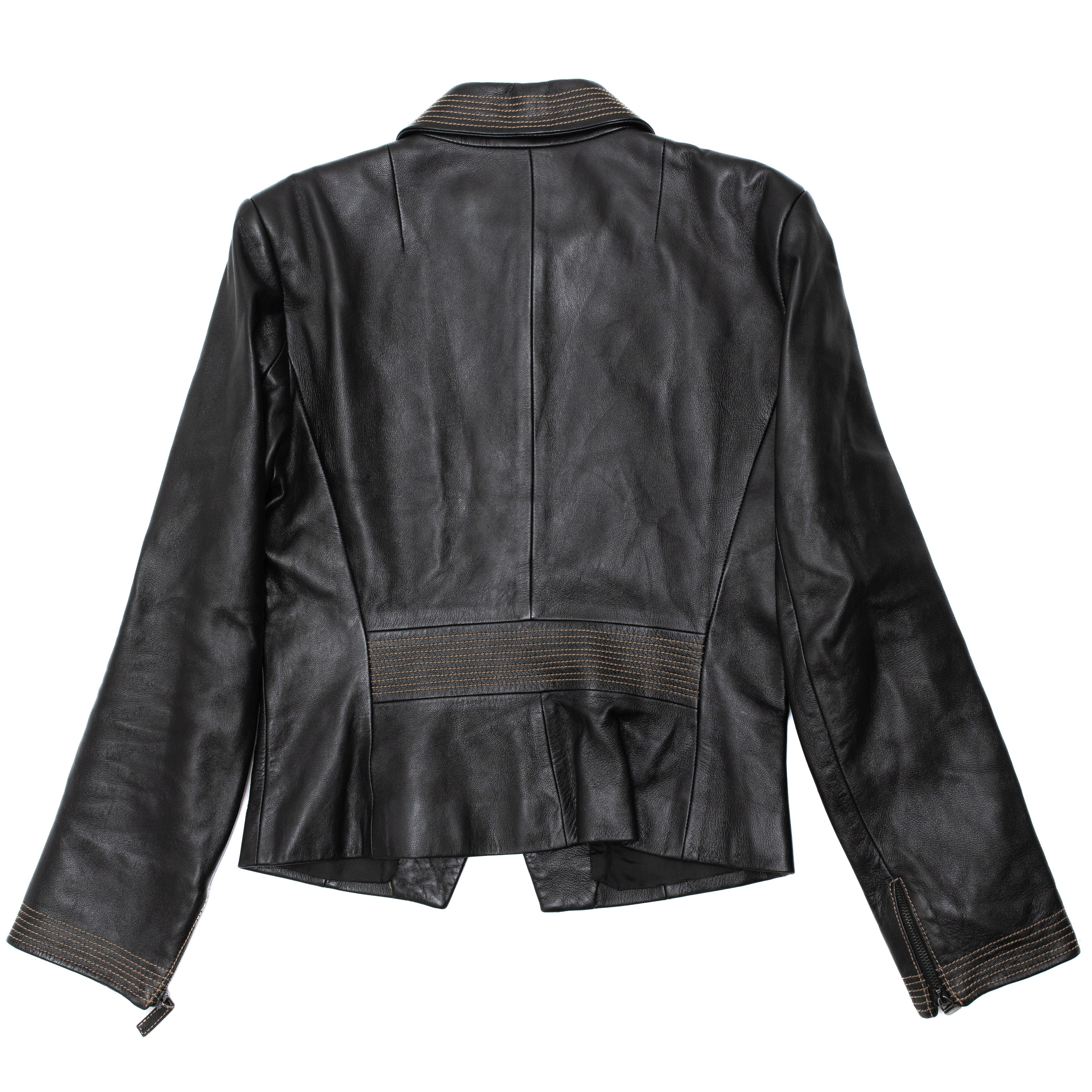 Tombolini TOMBOLINI Leather Jacket Size M / US 6-8 / IT 42-44 - 3 Thumbnail