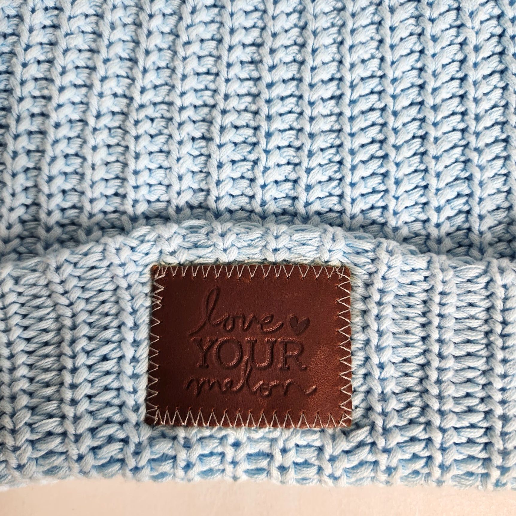 Vintage Love Your Melon Womens Slouch Hat One Size Light Blue Pom Knitted Cotton Knit Size ONE SIZE - 2 Thumbnail