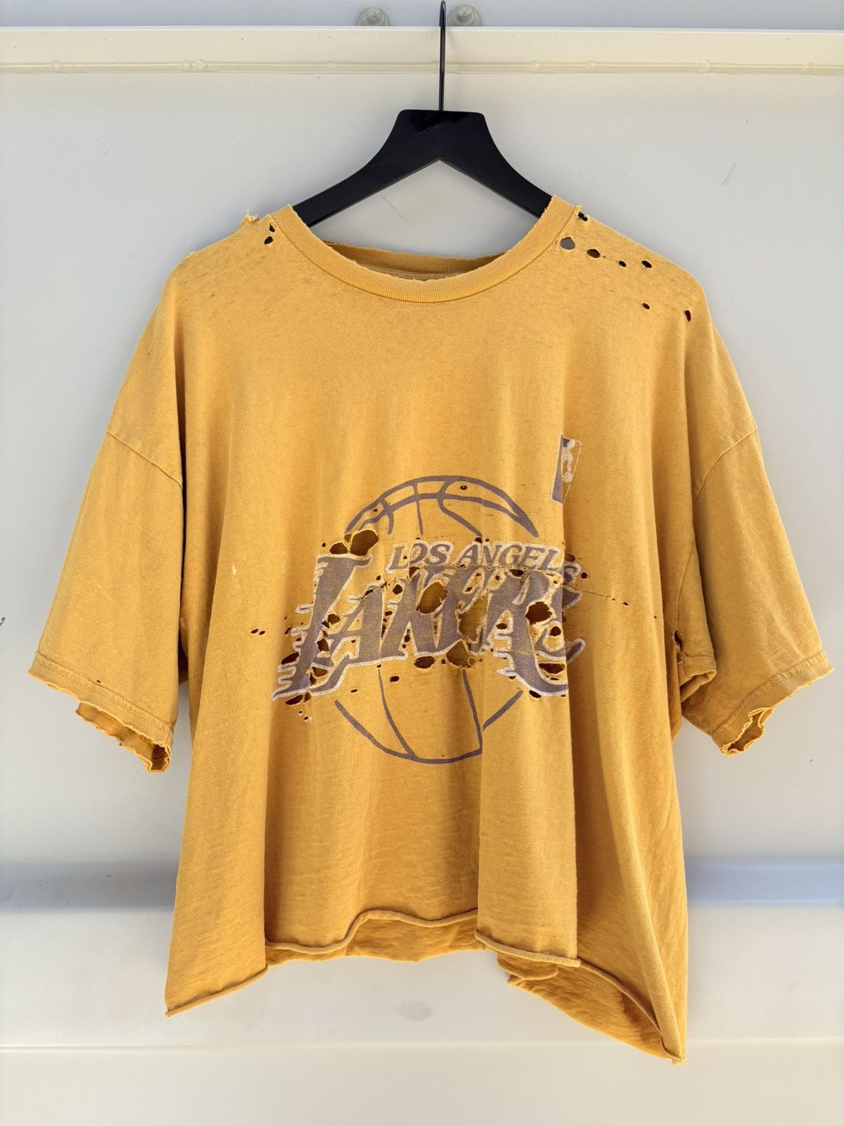 Vintage Thrashed Lakers Rodman Faded Distressed Shirt GRUNGE Band Size US L / EU 52-54 / 3 - 1 Thumbnail