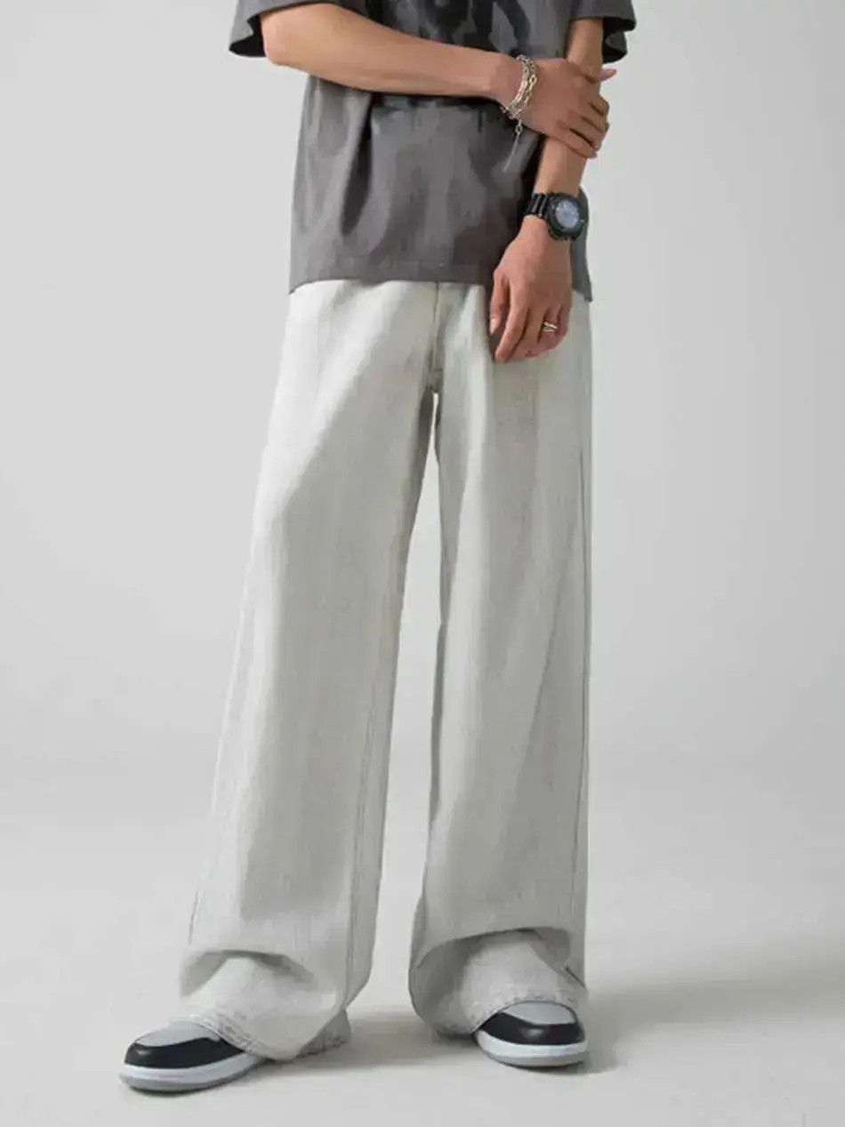 Japanese Brand Retro loose fitting straight leg wide leg jeans Size US 32 / EU 48 - 1 Thumbnail