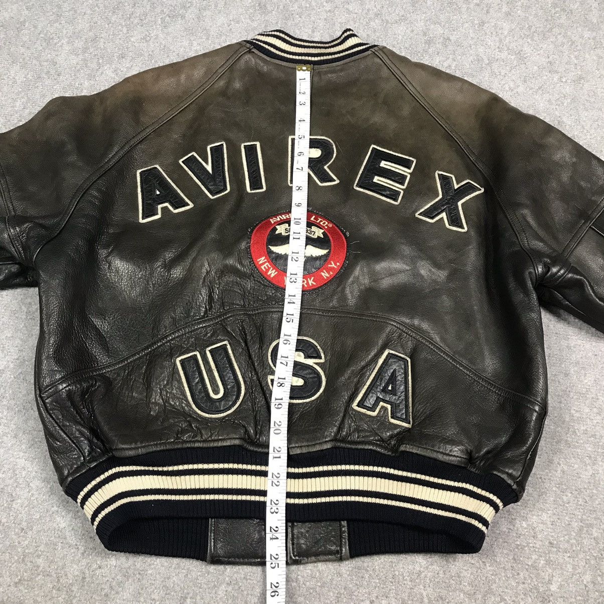 Avirex AVIREX BOMBER LEATHER JACKET BIG LOGO SUN FADED LEATHER Size US XS / EU 42 / 0 - 22 Thumbnail
