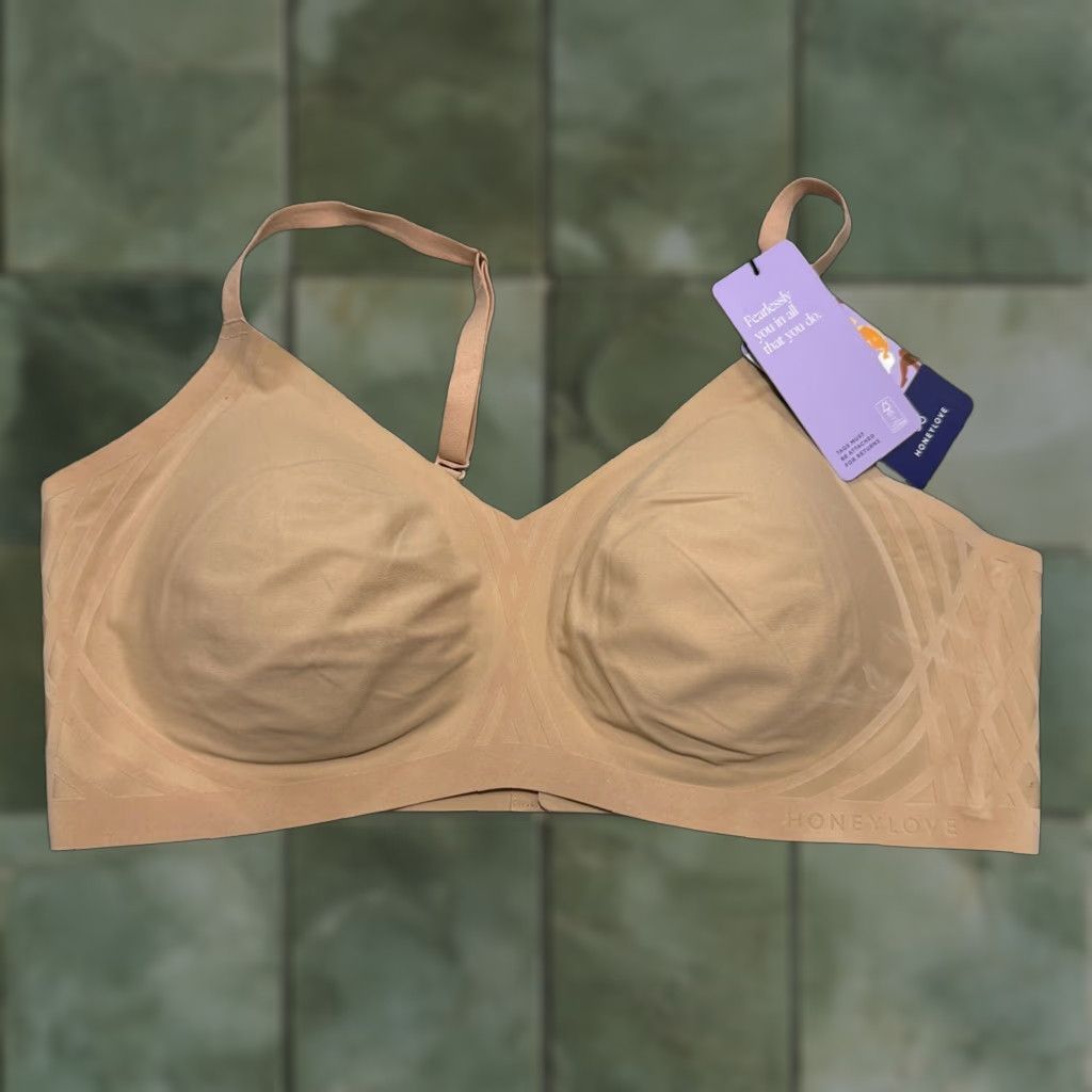 Silhouette HONEYLOVE Women's Liftwear T-Shirt Bra Sand XL Machine Washable Smoothing Silhouette Size ONE SIZE - 1 Thumbnail