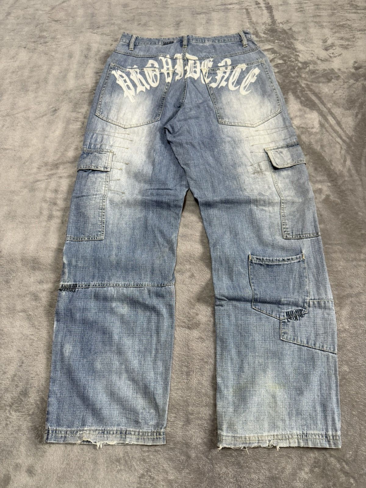 JNCO × Japanese Brand × Spyder Vintage Spider Web Poems Japanese baggy Cargo Denim Pants Size US 30 / EU 46 - 2 Thumbnail