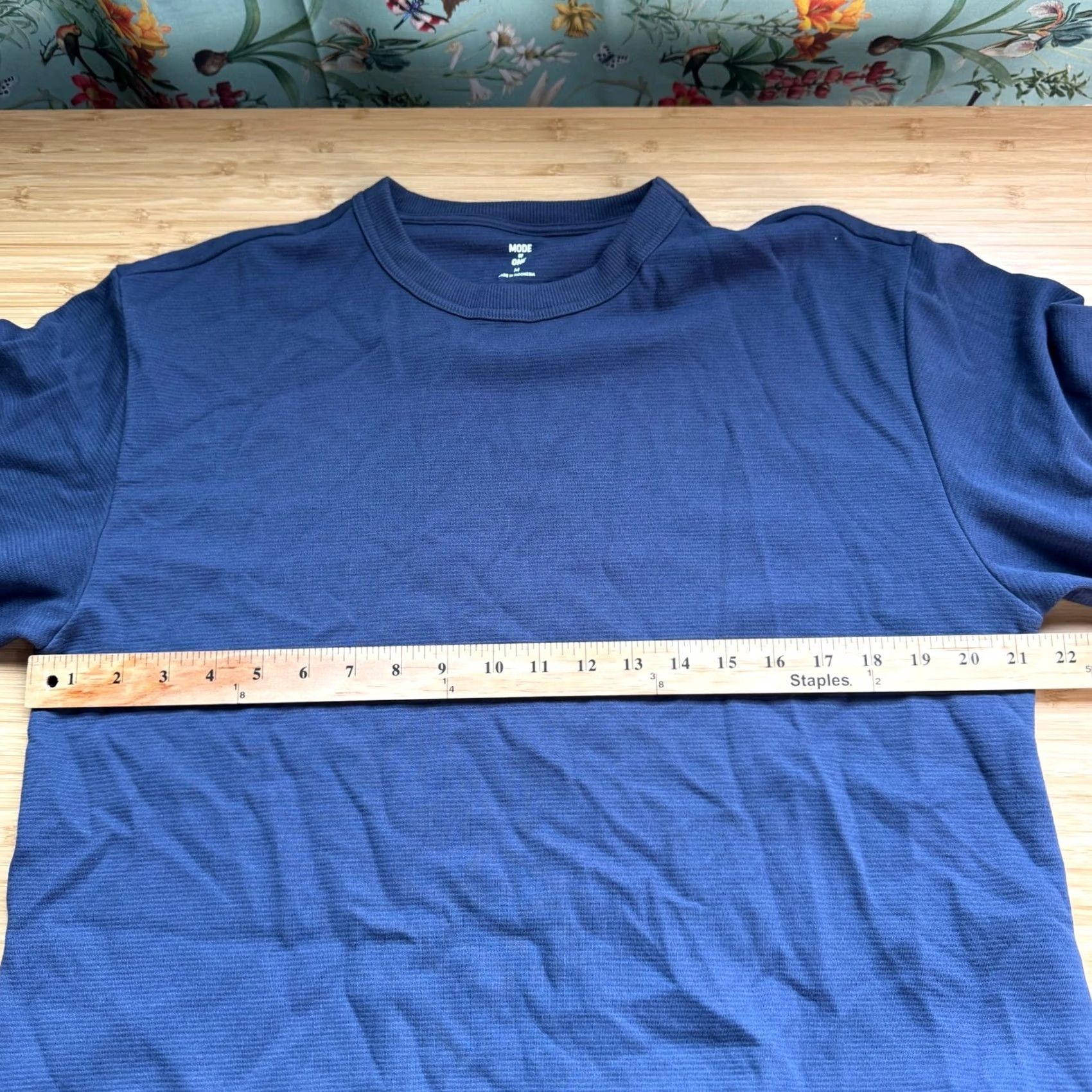 Vintage Mode of One Mens Ottoman Tee Caspian Waters Navy Blue Ribbed T-Shirt Medium NEW Size US M / EU 48-50 / 2 - 6 Thumbnail