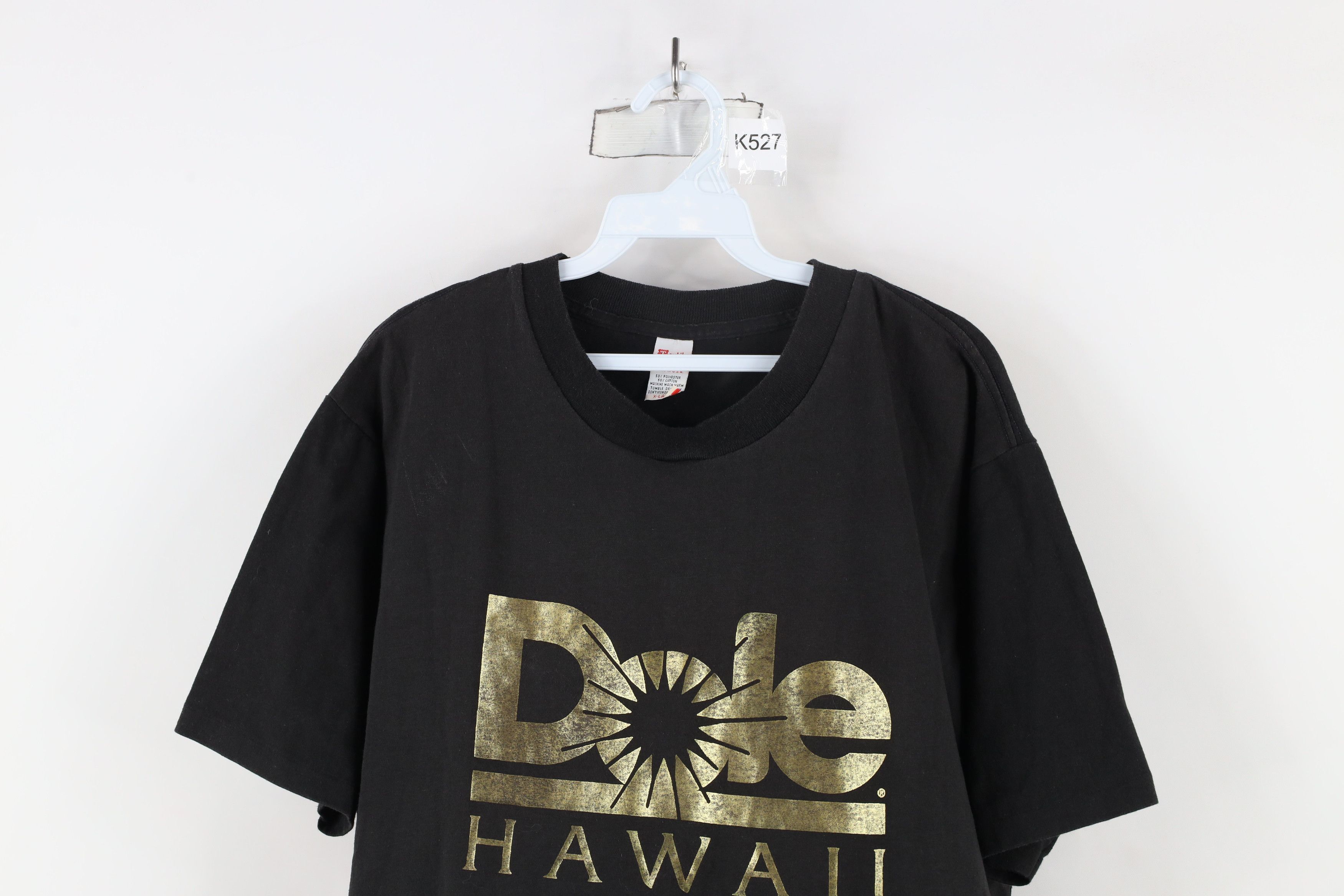 Vintage Vintage 90s Dole Hawaii Farms Short Sleeve T-Shirt Black USA Size US XL / EU 56 / 4 - 2 Thumbnail