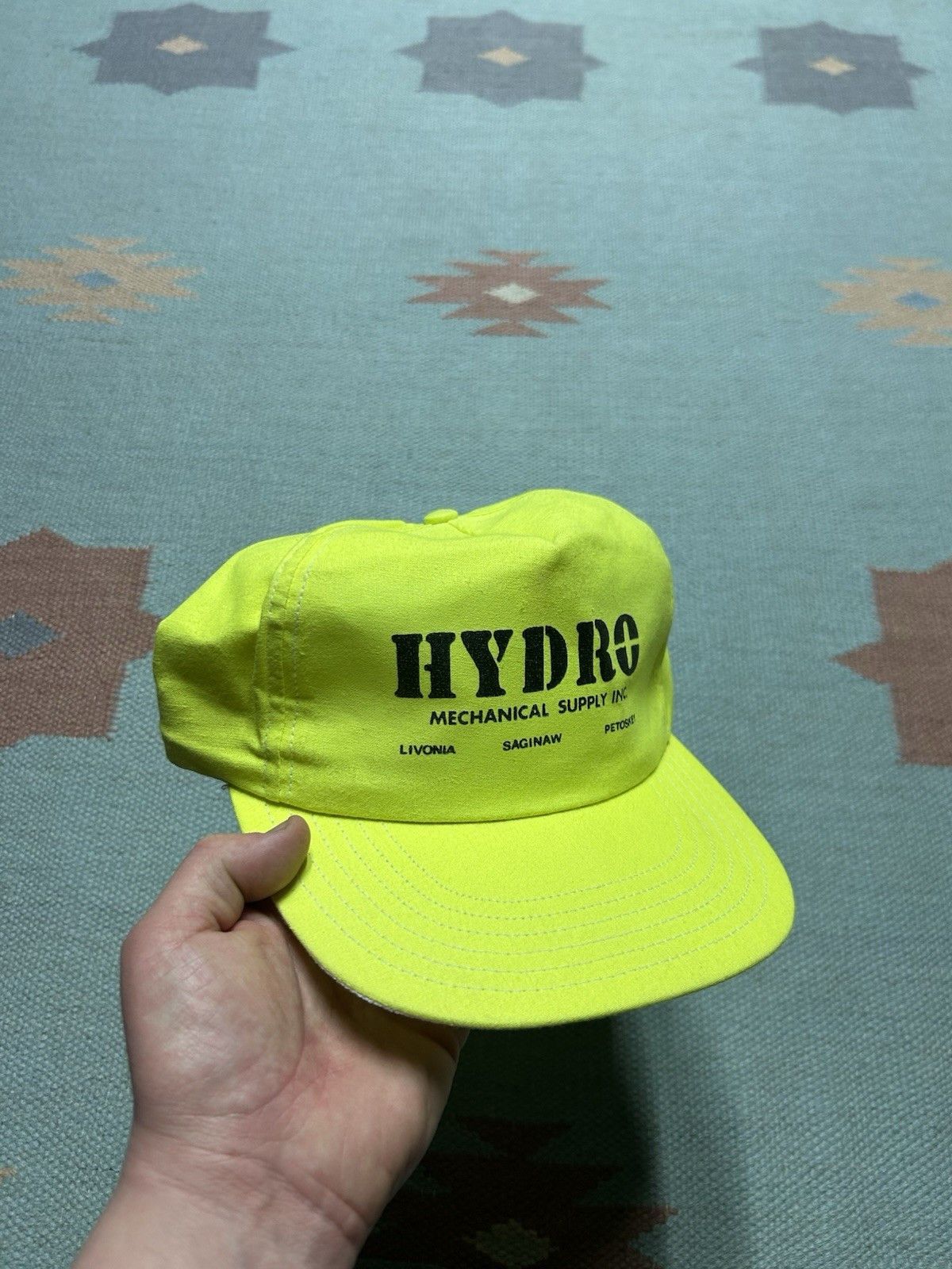 Vintage Vtg Snap hat hydro mechanical supply Michigan hi vis USA Size ONE SIZE - 1 Thumbnail