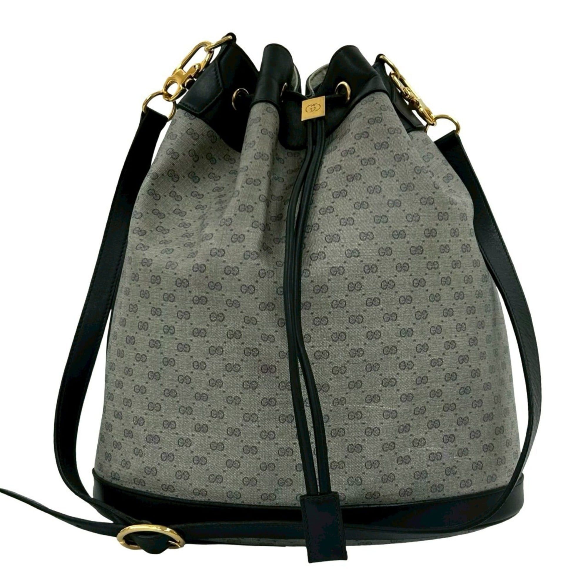 Gucci GUCCI Old Gucci Micro GG Leather Drawstring Shoulder Bag, Navy, 95735 Size ONE SIZE - 1 Thumbnail
