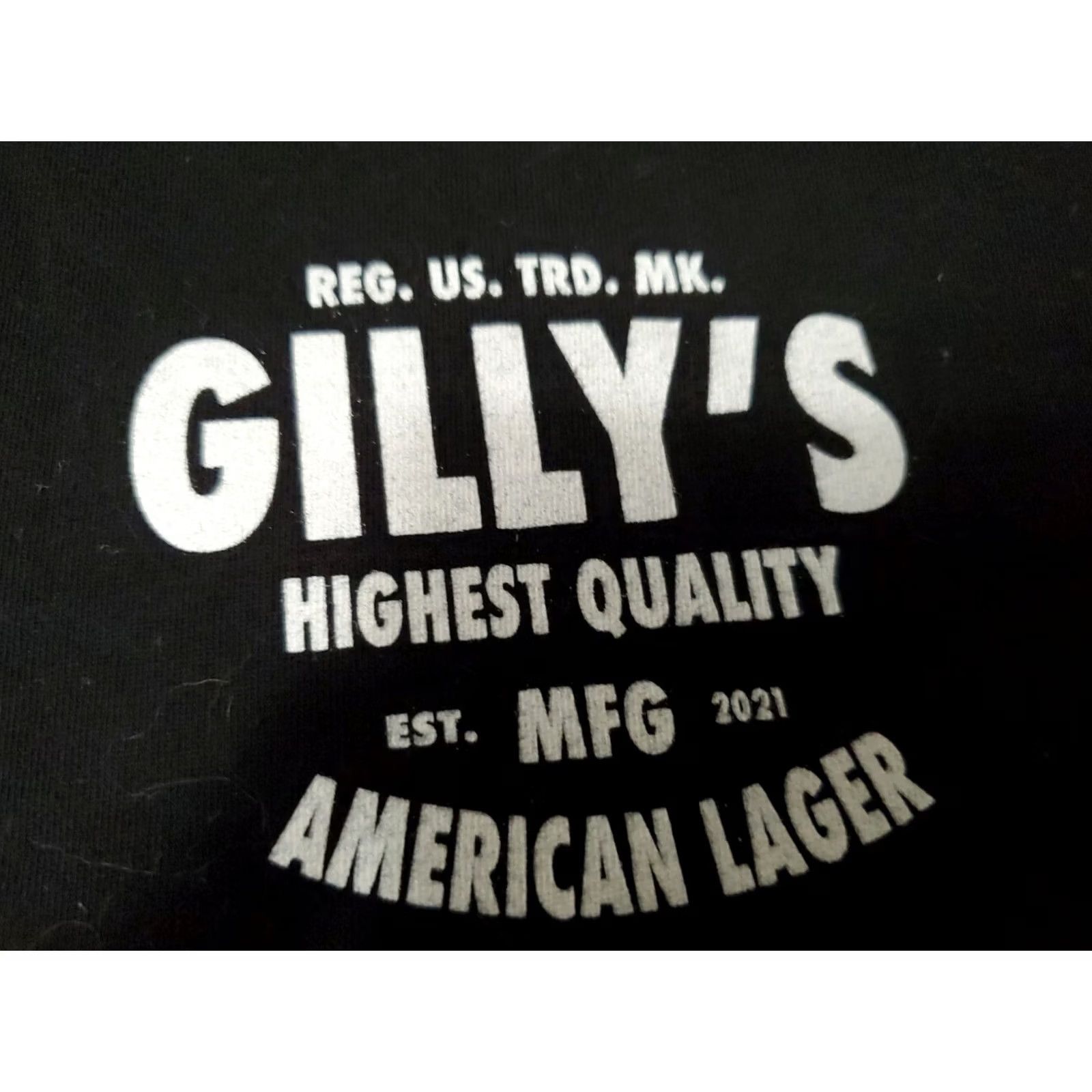 Vintage Gillys Legendary American Lager Beer Breweriana Motorcycle TShirt Black L Mens Short Sleeve Crew Neck Graphic Print Shirt Unsigned Alcohol Theme Size US L / EU 52-54 / 3 - 5 Thumbnail