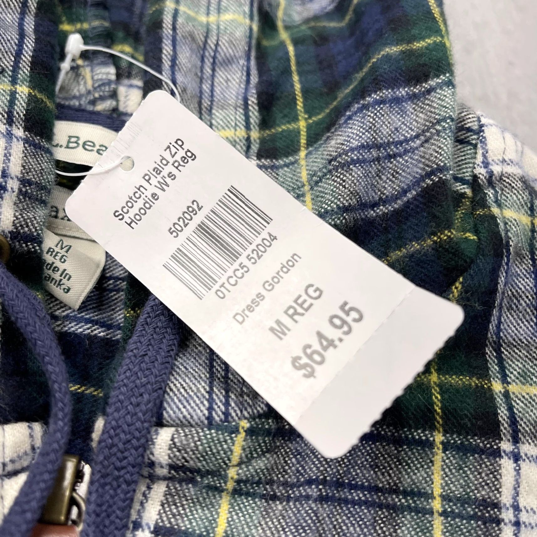 Vintage L.L. Bean Hoodie Womens Medium Green Blue Scotch Plaid Relaxed Fit Cotton Flannel Shirt? Size M / US 6-8 / IT 42-44 - 6 Thumbnail