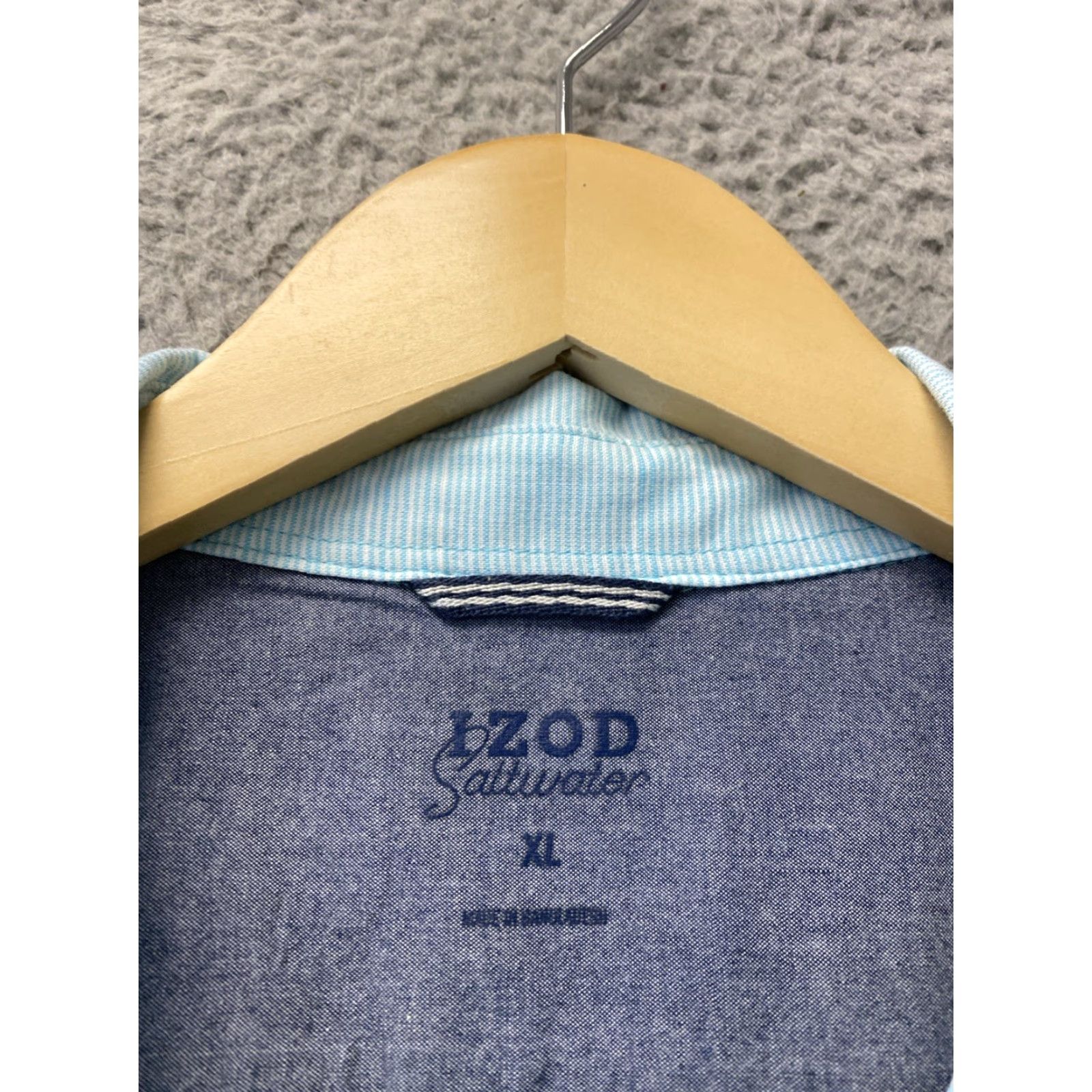 Izod VINTAGE Izod Saltwater Men's Short Sleeve Shirt XL Blue Hawaiian Graphic Print Casual Summer Size US XL / EU 56 / 4 - 2 Thumbnail