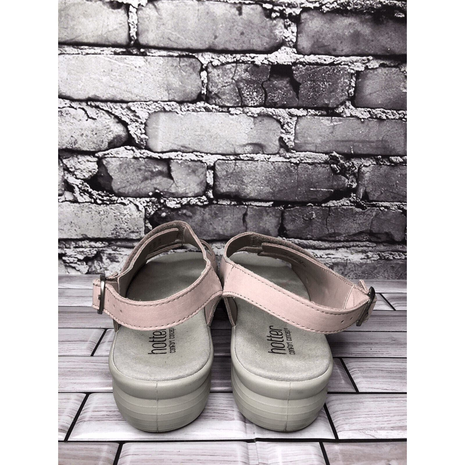 Other Hotter Easy STD Lilac Pink Nubuck Leather Strap Wedge Sandal Size US 9 / IT 39 - 4 Thumbnail