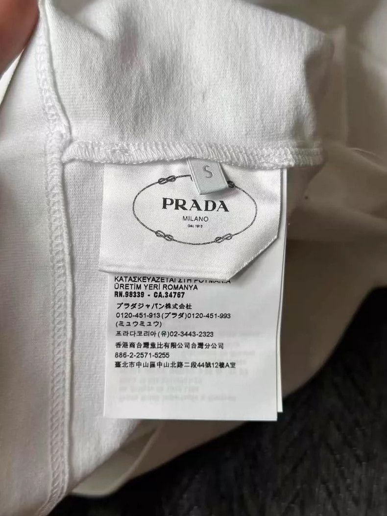 Prada Prada White Cropped Short Sleeve Tshirt-2506 Size S / US 4 / IT 40 - 4 Thumbnail