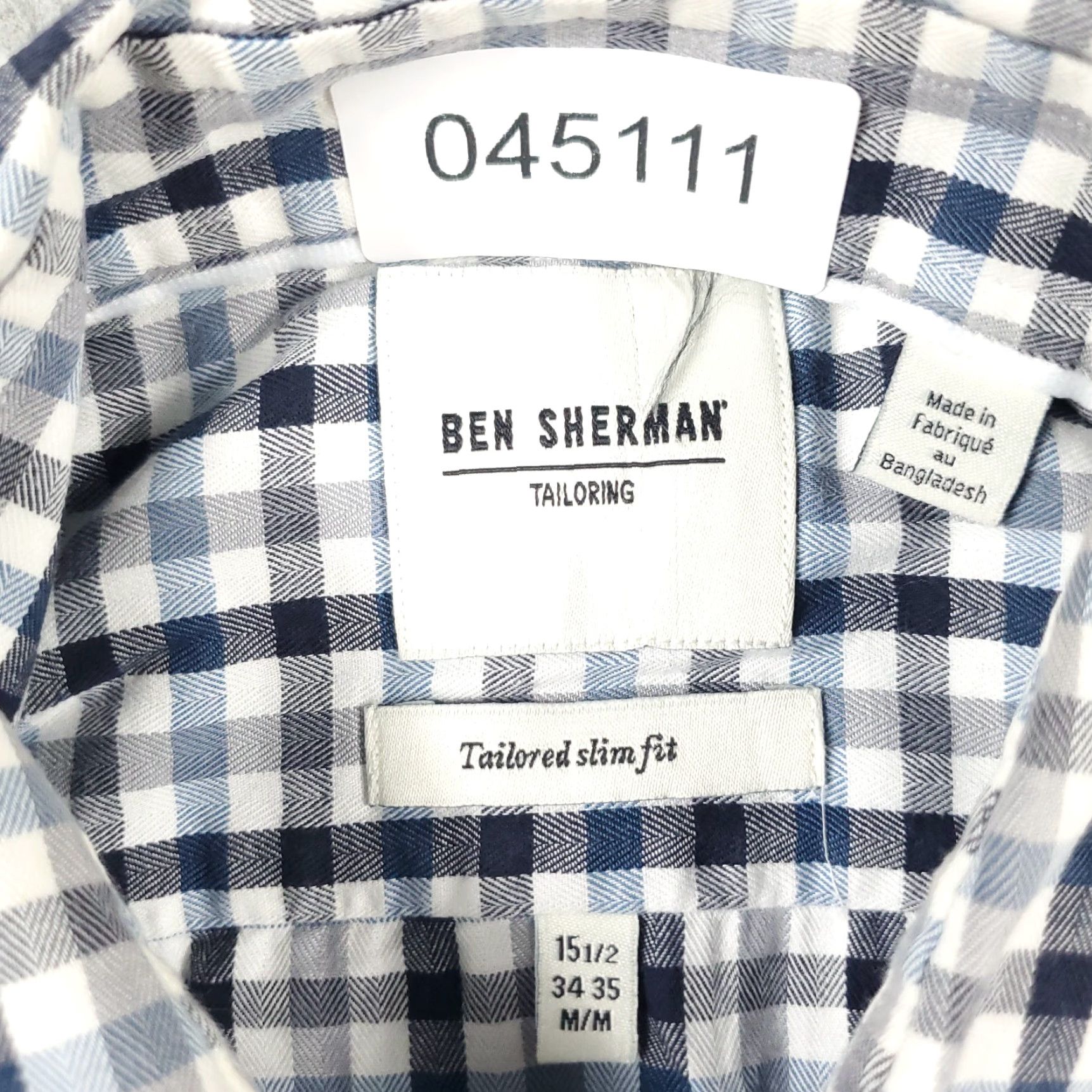 Ben Sherman VINTAGE? No — Ben Sherman Shirt Men M Blue Check Button-Up Long Sleeve Casual Shirt Size US M / EU 48-50 / 2 - 6 Thumbnail