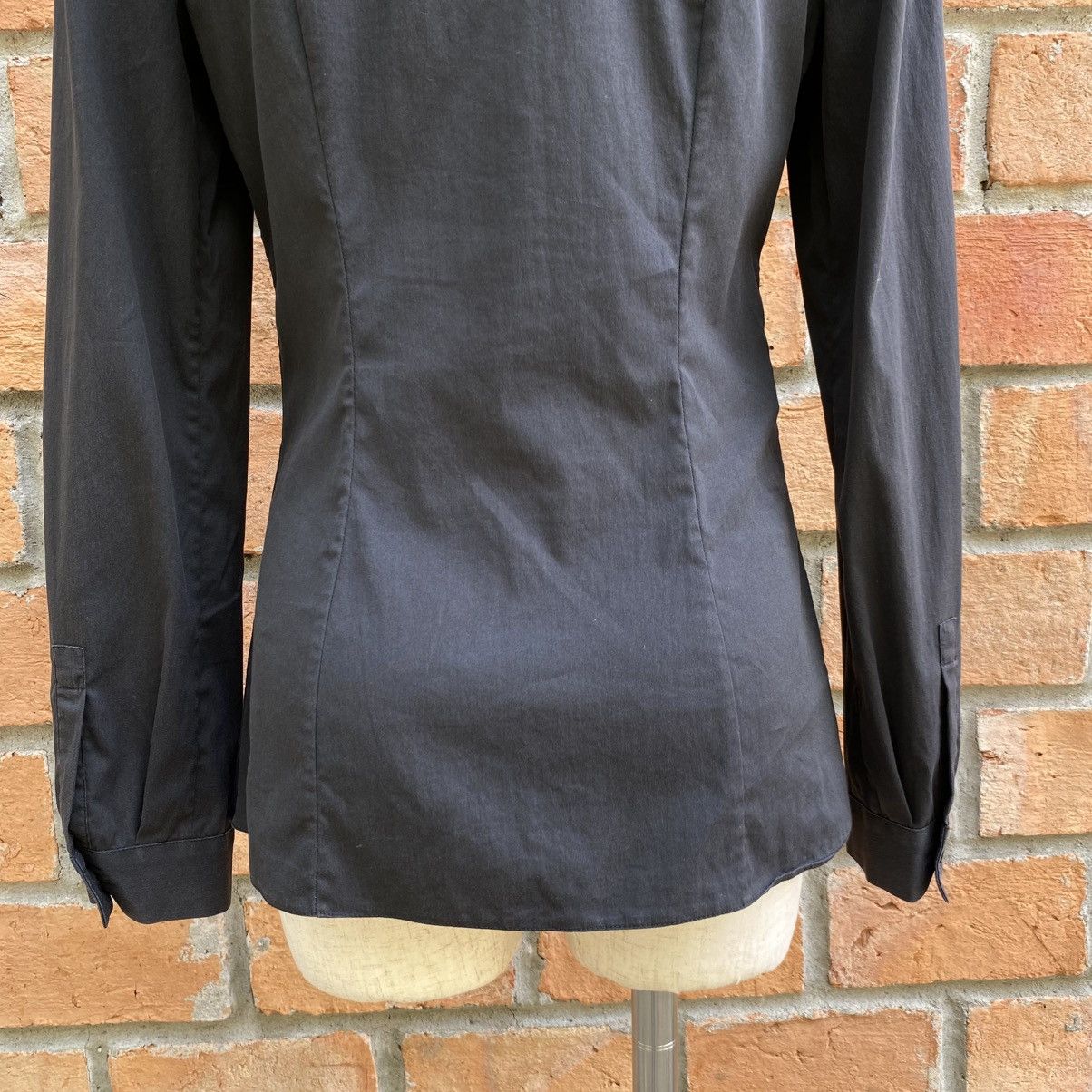 Prada Prada Elegant Black Fitted Long-Sleeve Shirt Size XS / US 0-2 / IT 36-38 - 6 Thumbnail