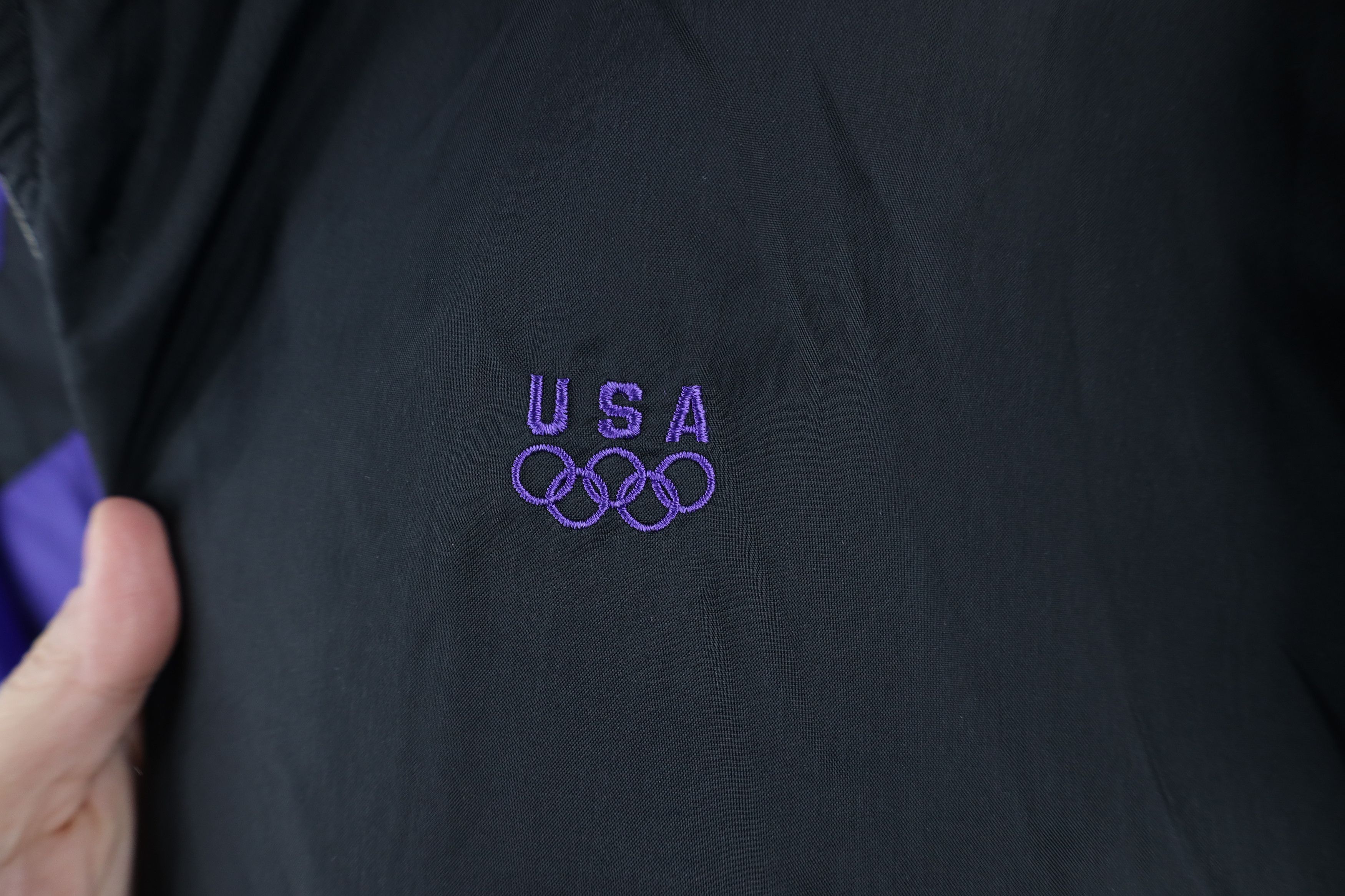 Vintage Vintage 90s USA Olympics Block Lined Windbreaker Jacket Size US L / EU 52-54 / 3 - 4 Thumbnail