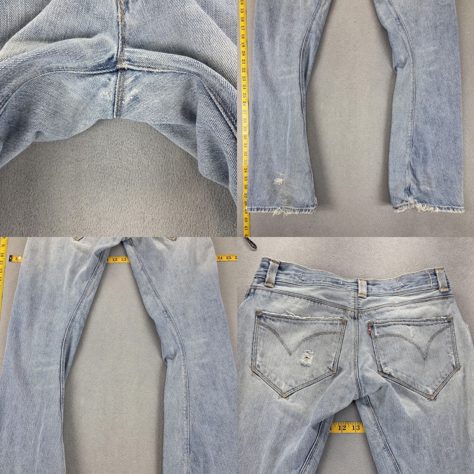Levi's VINTAGE Levis Engineered Jeans Womens Blue Twisted Straight Leg Hole Fits 30x32 Size 30" / US 8 / IT 44 - 9 Thumbnail