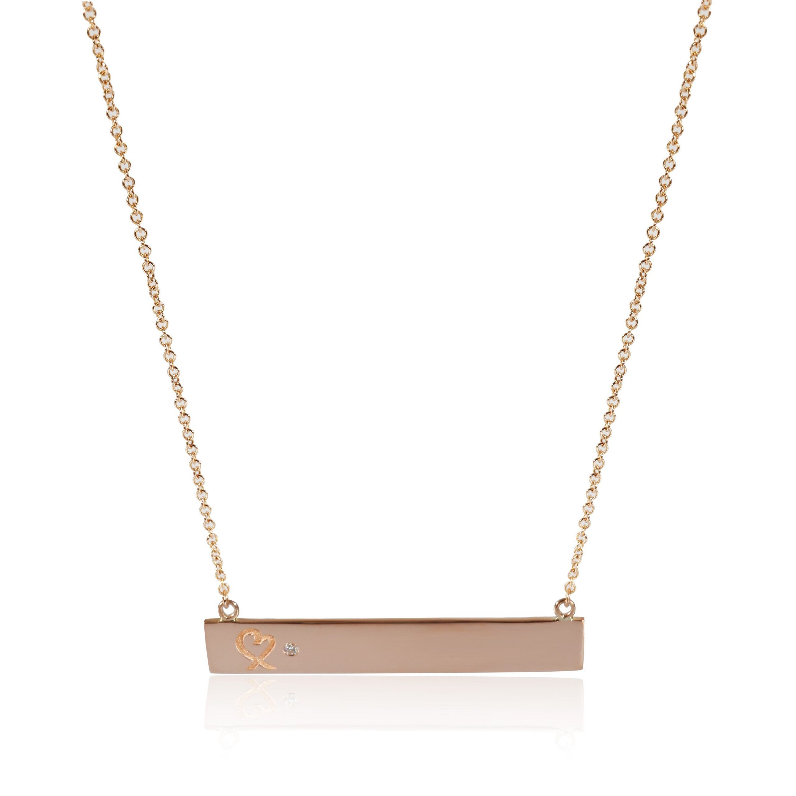 Tiffany Paloma Picasso Loving Heart Bar Pendant in 18K Rose