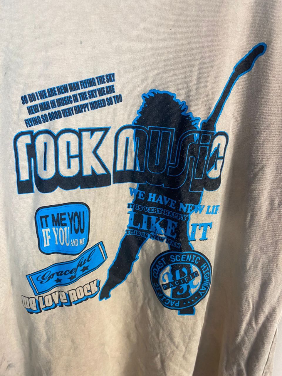 Japanese Brand “Rock music” printed distressed tshirt by sideway Size US L / EU 52-54 / 3 - 4 Thumbnail