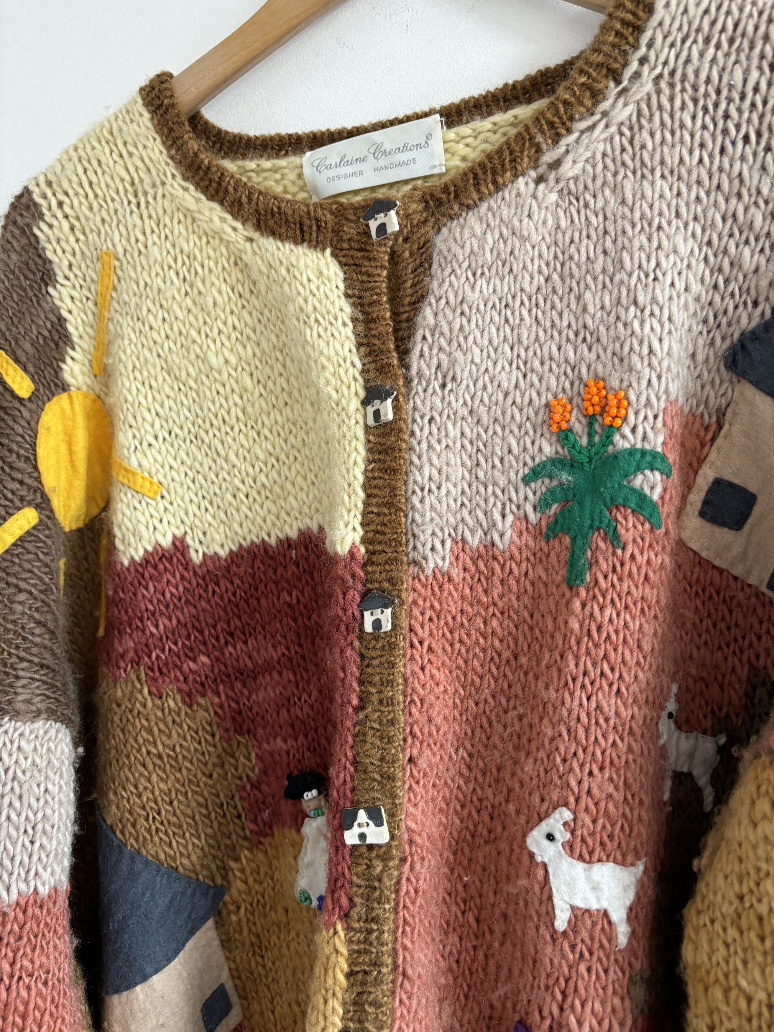 Handmade Handmade Carlaine Creations Patchwork Knit Boxy Cardigan Size US M / EU 48-50 / 2 - 8 Thumbnail
