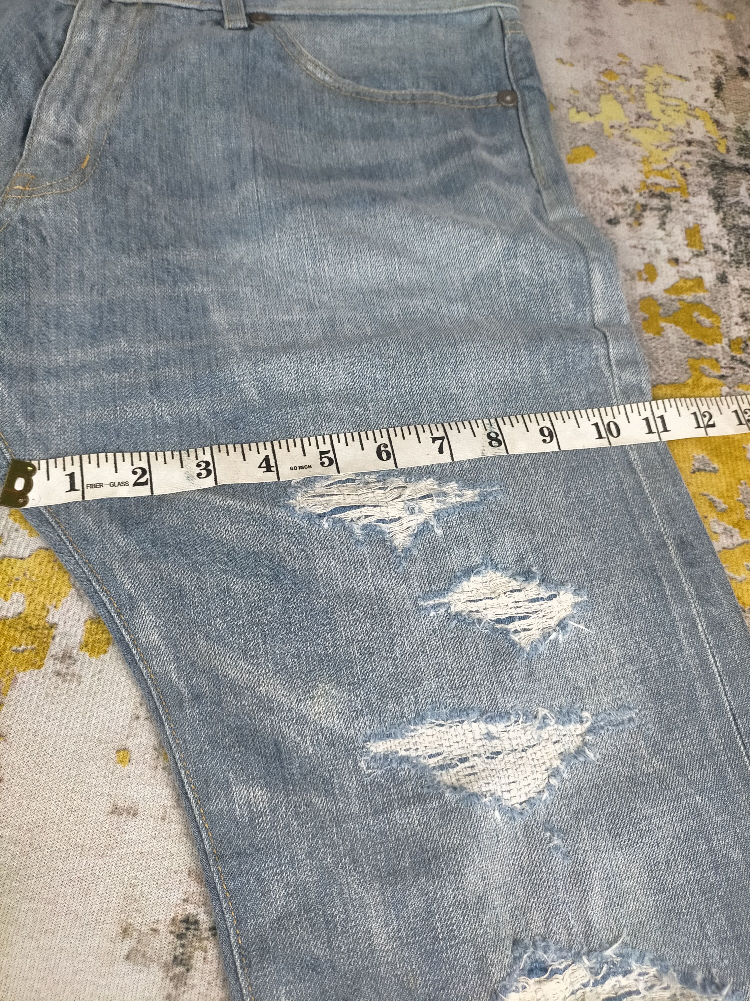 Takeo Kikuchi 🔥 Designer Takeo kikuchi Distressed Selvedge Jeans Size US 35 - 12 Thumbnail
