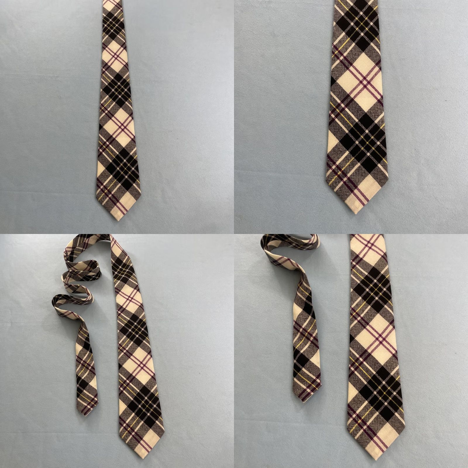 Vintage VINTAGE Macpherson Scotland 100% New Wool Cloth Tie Plaid Purple Blue Necktie 3x54 EUC | Designer | Mens Size ONE SIZE - 10 Thumbnail