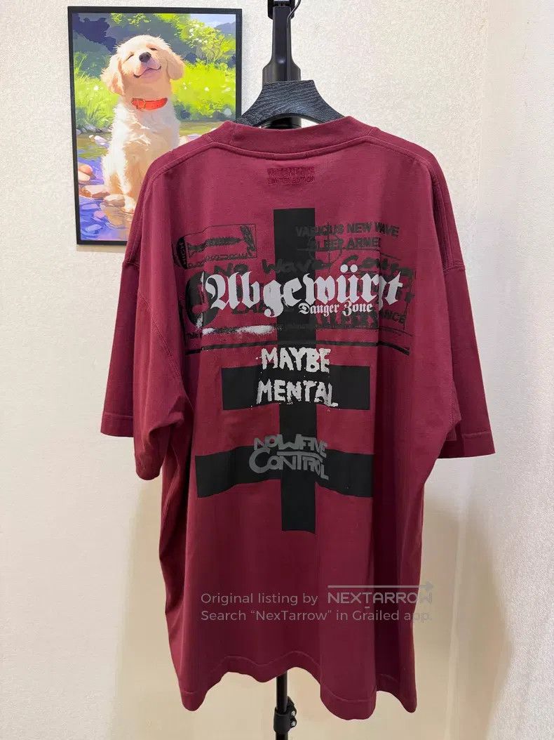 Vetements Vetements Burgundy Short Sleeve T-Shirt Size US S / EU 44-46 / 1 - 2 Thumbnail