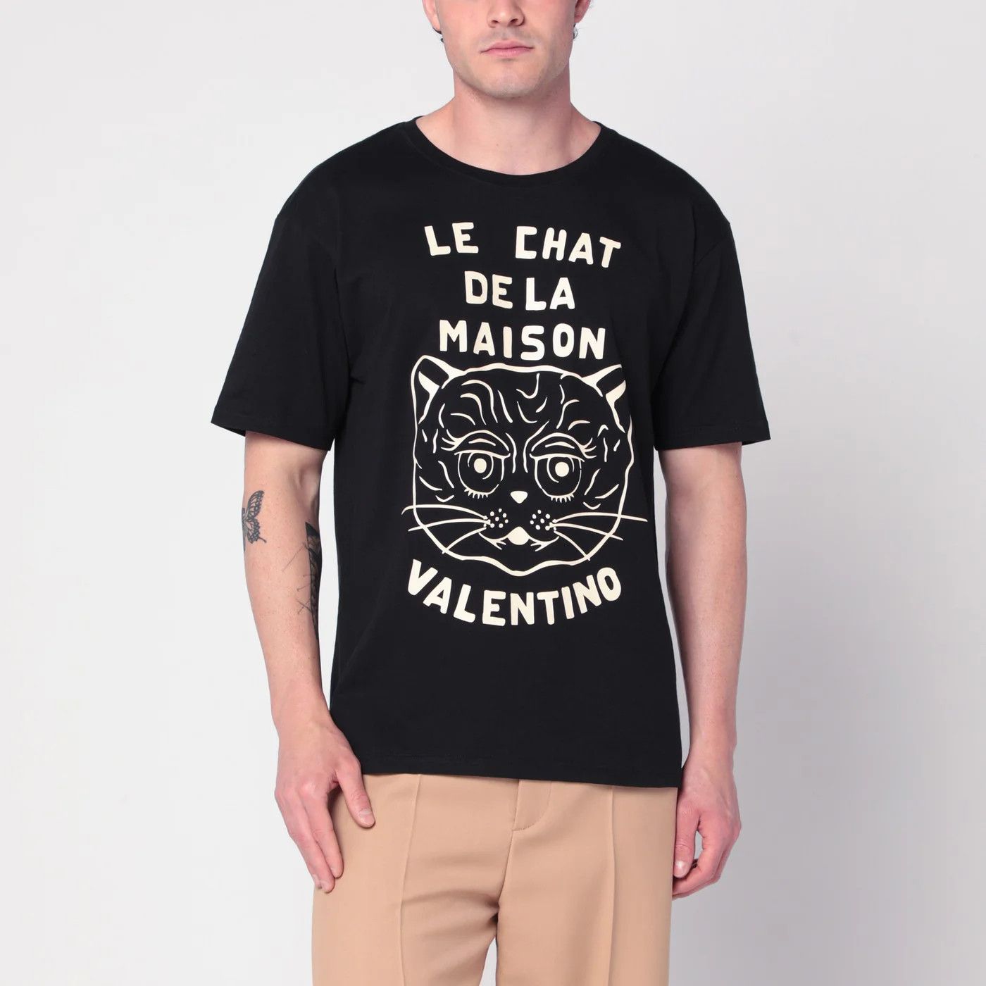 O1d2blof0326 Le Chat de la Maison print T-Shirt in Black