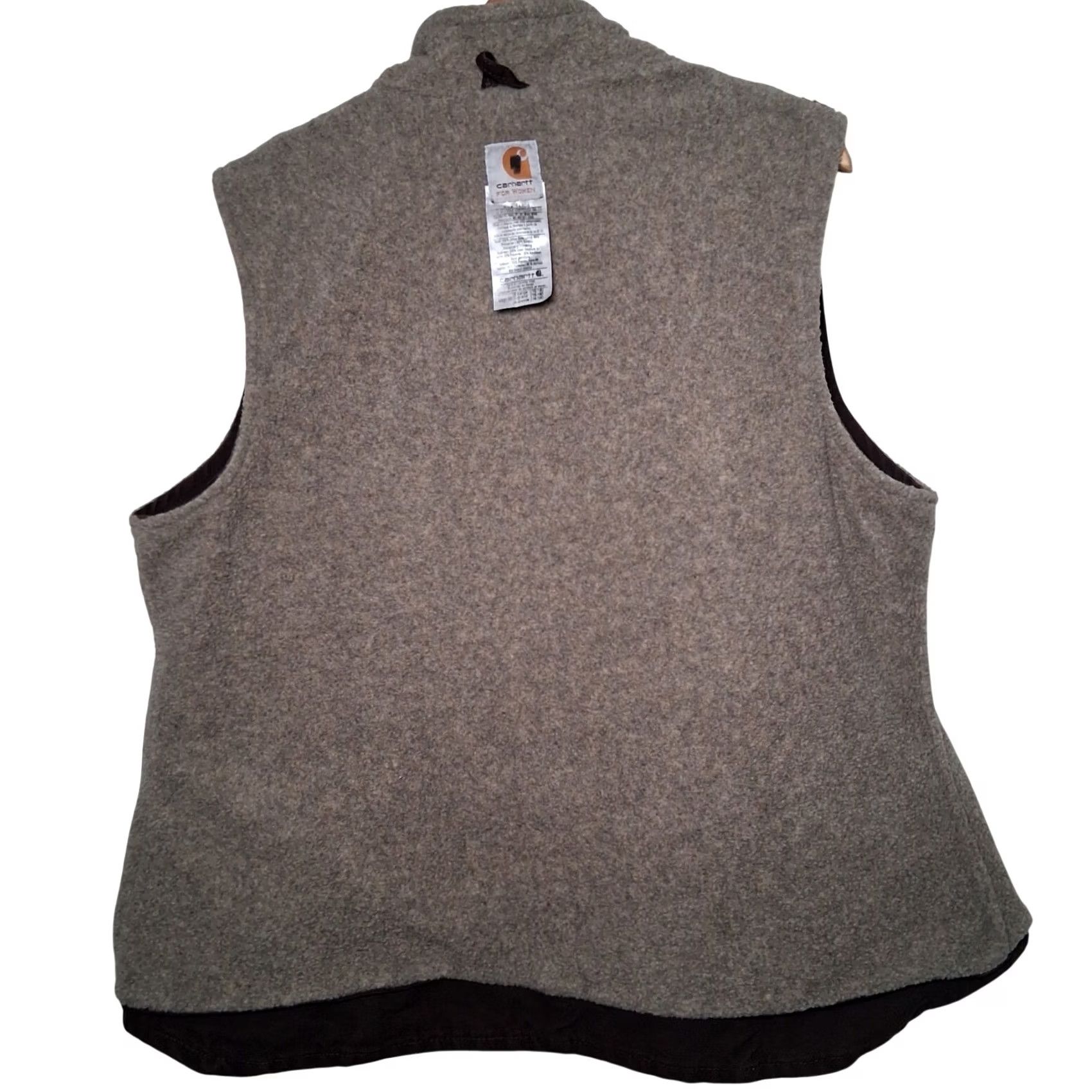 Carhartt VINTAGE Carhartt Vest Women XL Brown Duck Cloth Fleece Lined Workwear WV001 DKB Size XL / US 12-14 / IT 48-50 - 3 Thumbnail